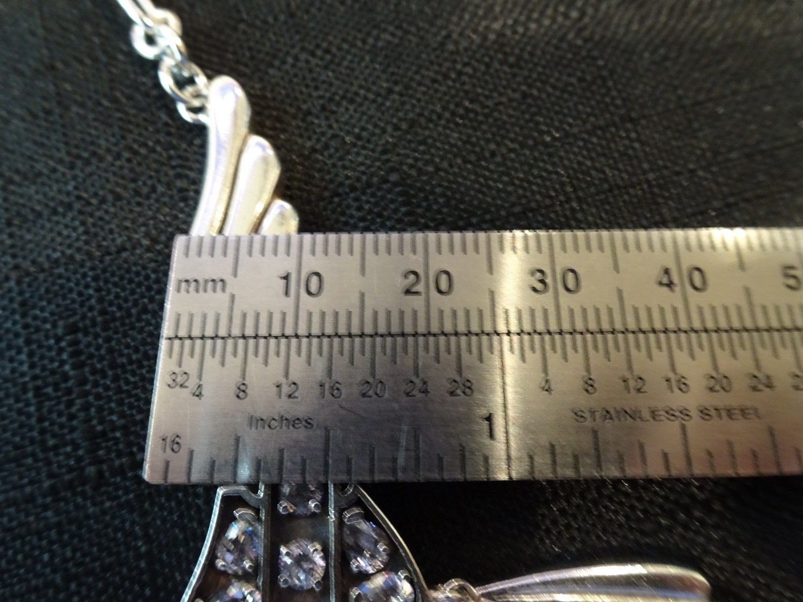 # 785-STERLING SILVER ANGEL WING PENDANT ON STERLING NECKLACE-925–18 INCH-