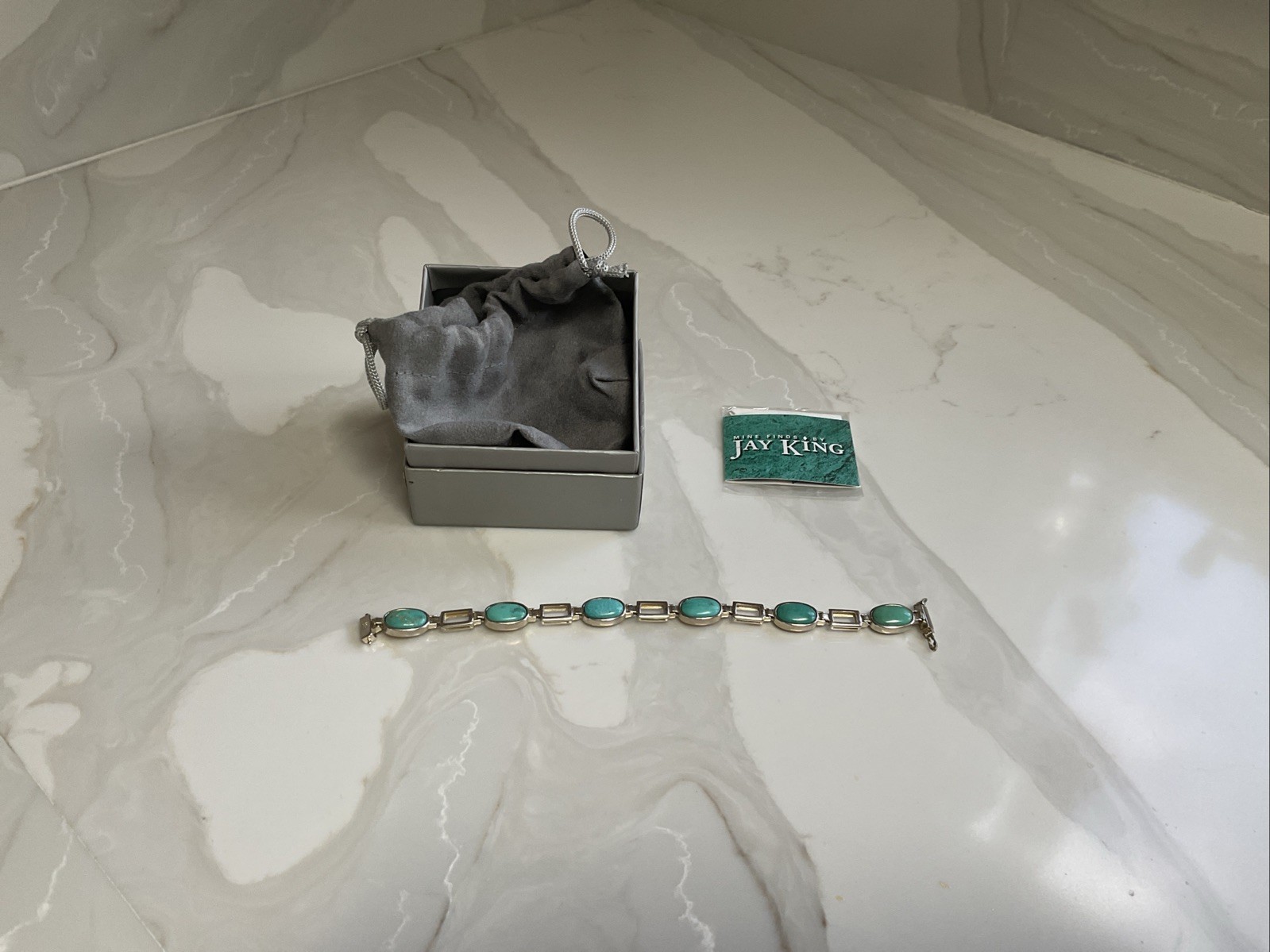 Jay King Reversible Turquoise & Amber Bracelet 22.0g