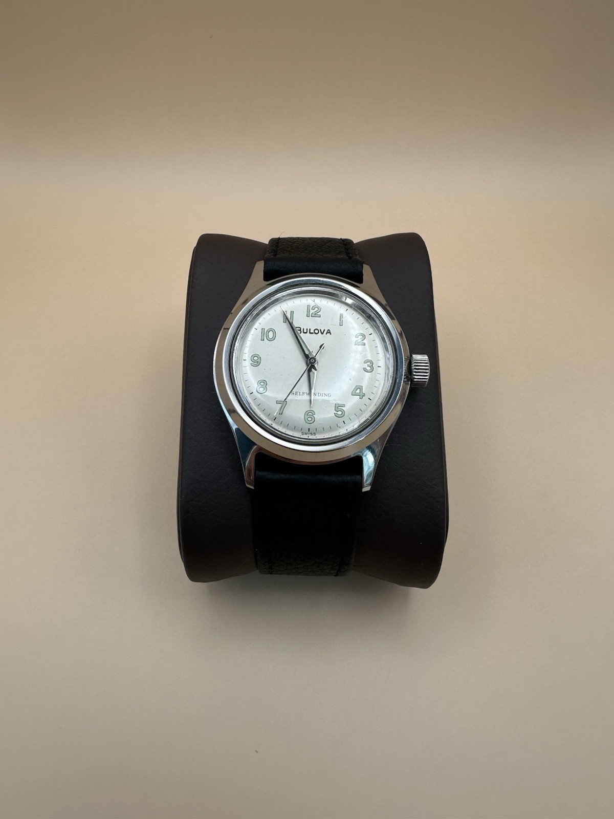 Vintage Bulova Swiss Automatic Self-Winding Men’s Watch Silver Dial 34mm