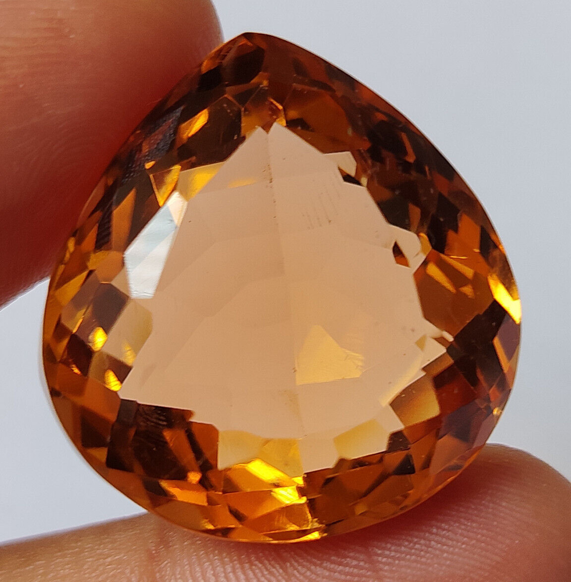 AAA+ Large Peach Topaz 80.85 Ct. Pear Cut Faceted Loose Gemstone @Pendant Gifts