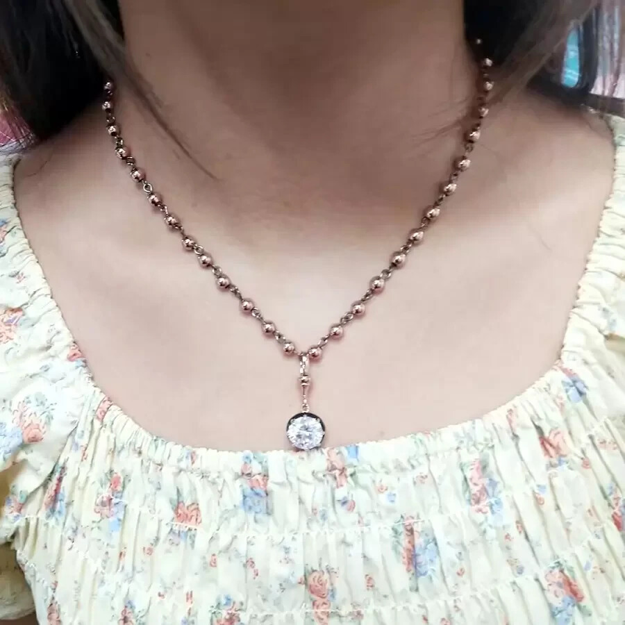 5Ct Lab Created Round Cut White Sapphire Antique Necklace 925 Sterling Silver
