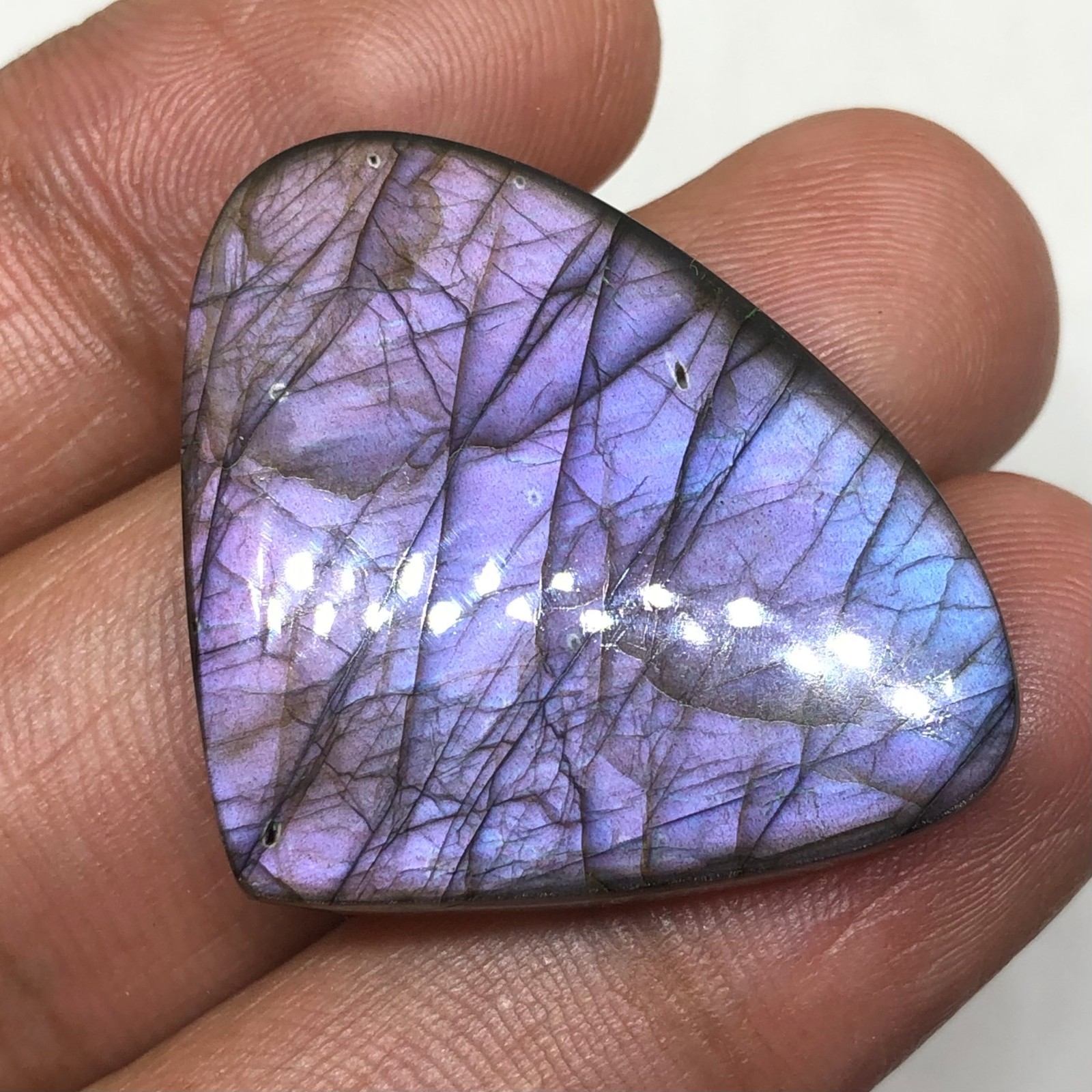 Natural Purple Labradorite Gemstone Cabochon for Jewelry 33x27x6mm 40.35 Ct
