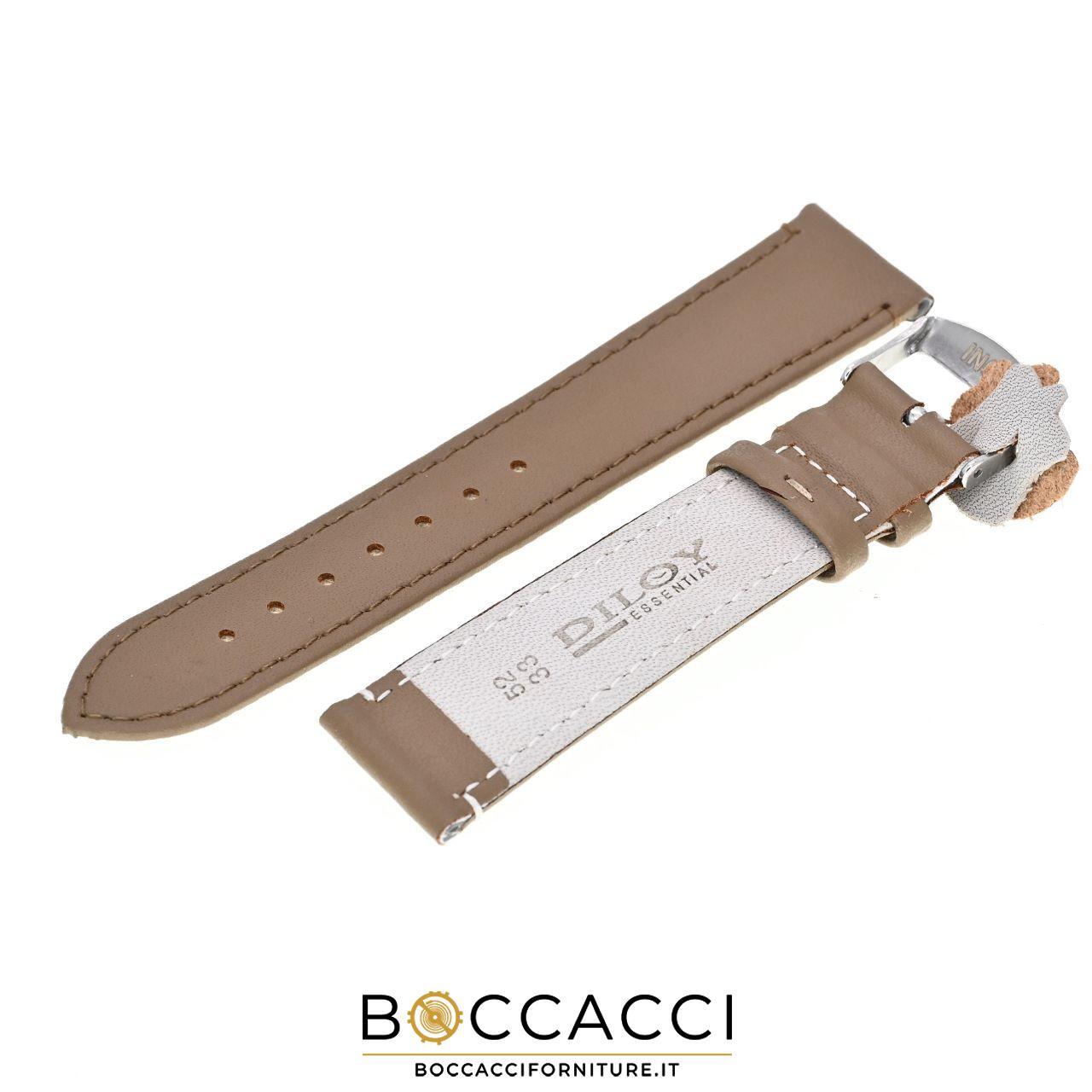 DILOY Cinturino 20mm Beige in Pelle Liscio non Imbottito (NEW)