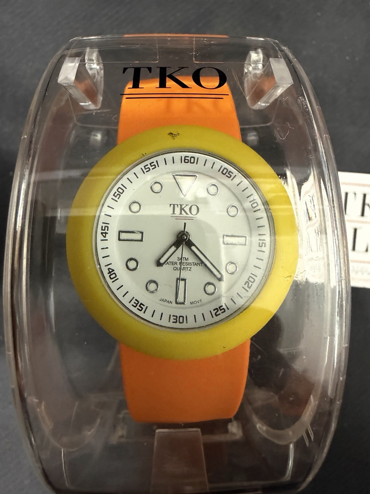TKO Orlogi Orange Yellow Silicone Watch Original Case & Warranty NOS