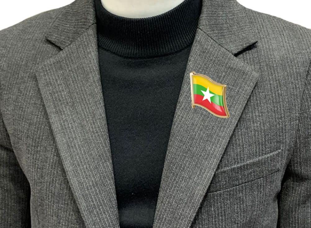 Burma Myanmar Flag Pin Badge International Travel Brooch Metal Alloy Souvenir Pi