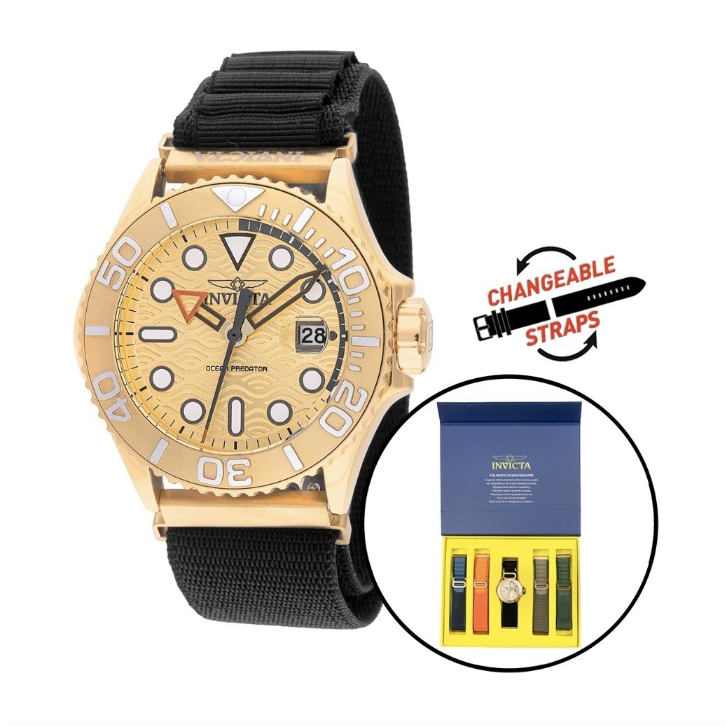 Invicta Ocean Predator Men’s Watch – 44mm, with Interchangeable Strap (49799)
