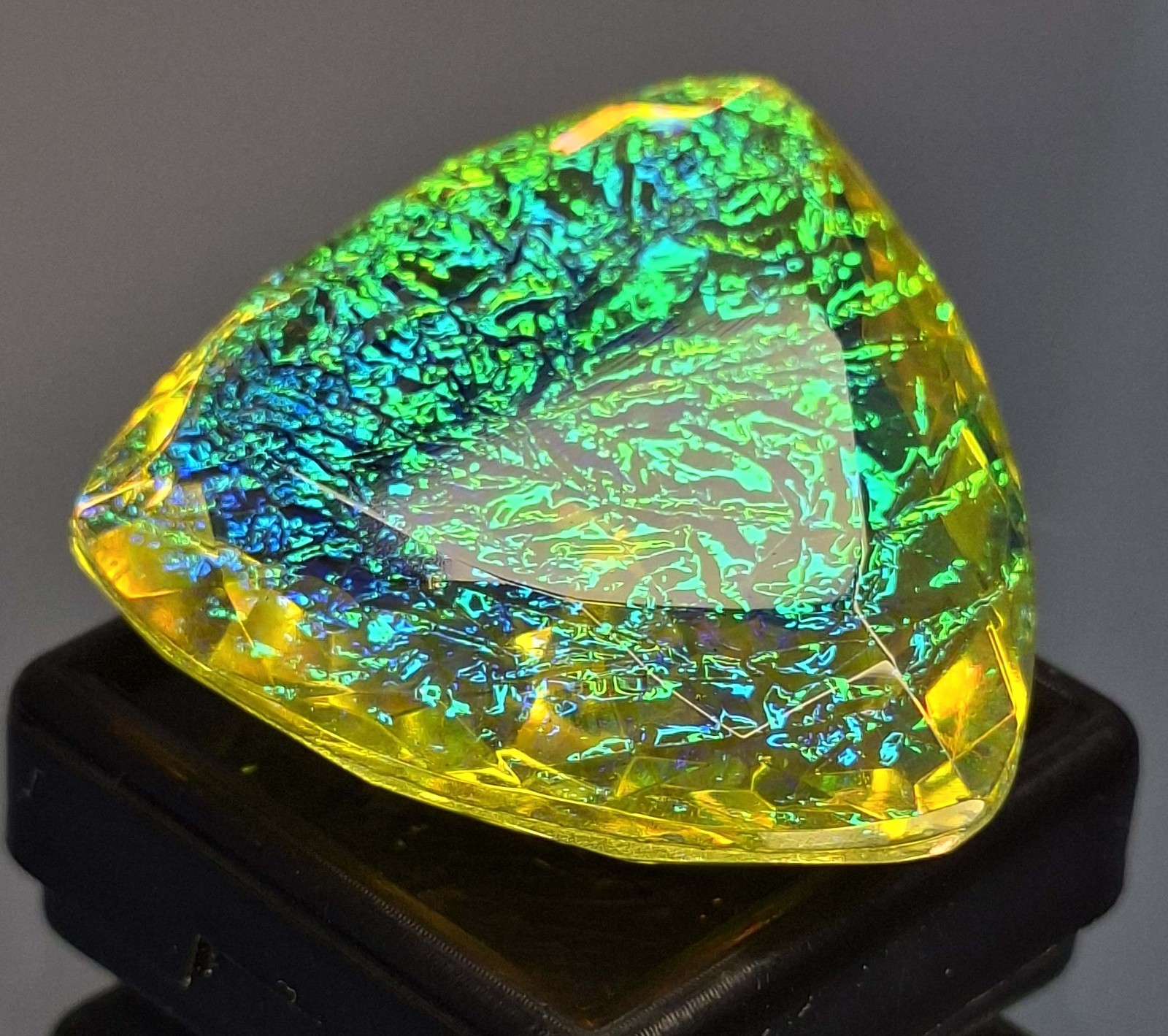 Monarch Fire Opal Natural Trillion Cut 78-80 Ct Certified Loose Gemstone RK1063