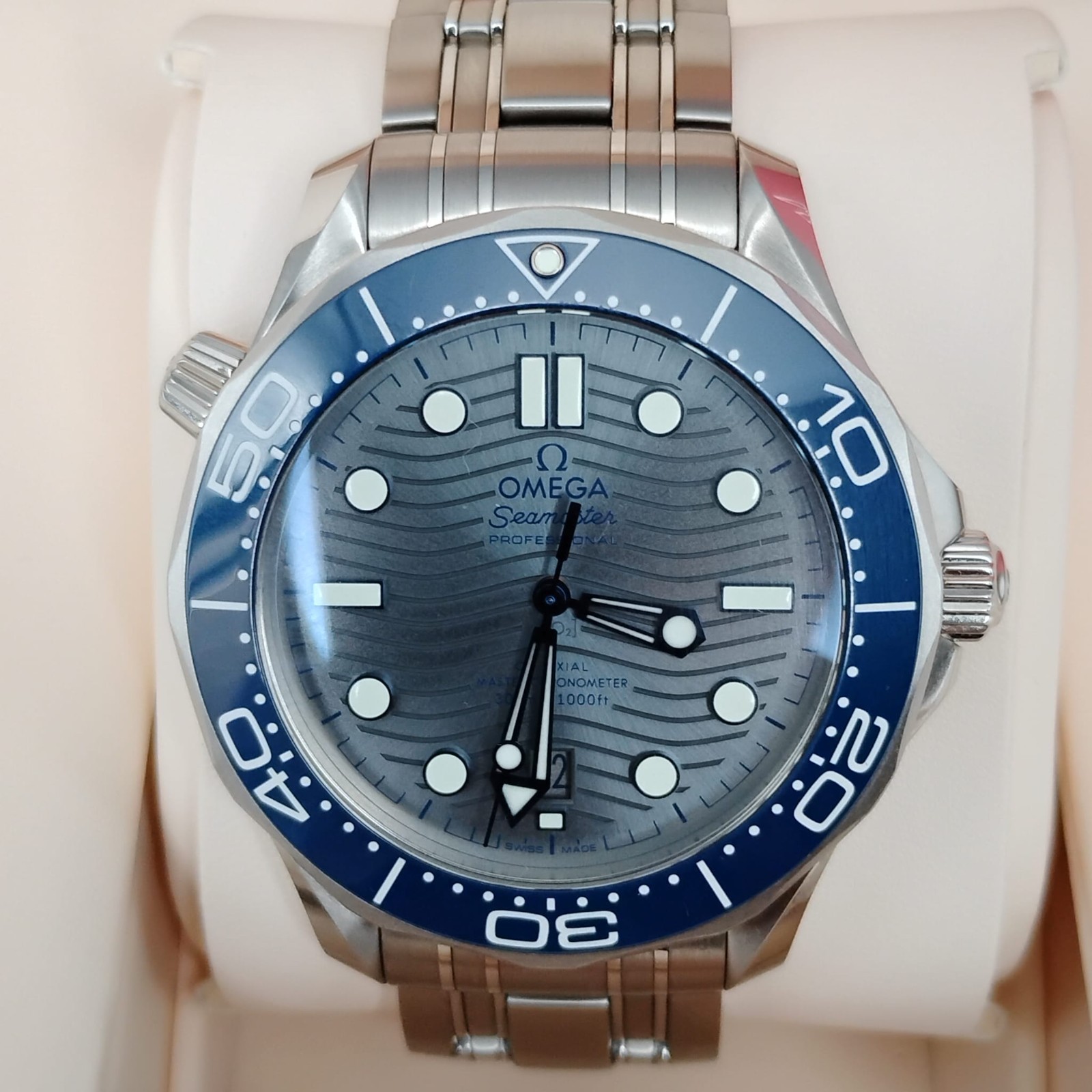 2024 OMEGA Seamaster Diver 300M Blue Gray Steel 42MM 210.32.42.20.06.001 FullSet