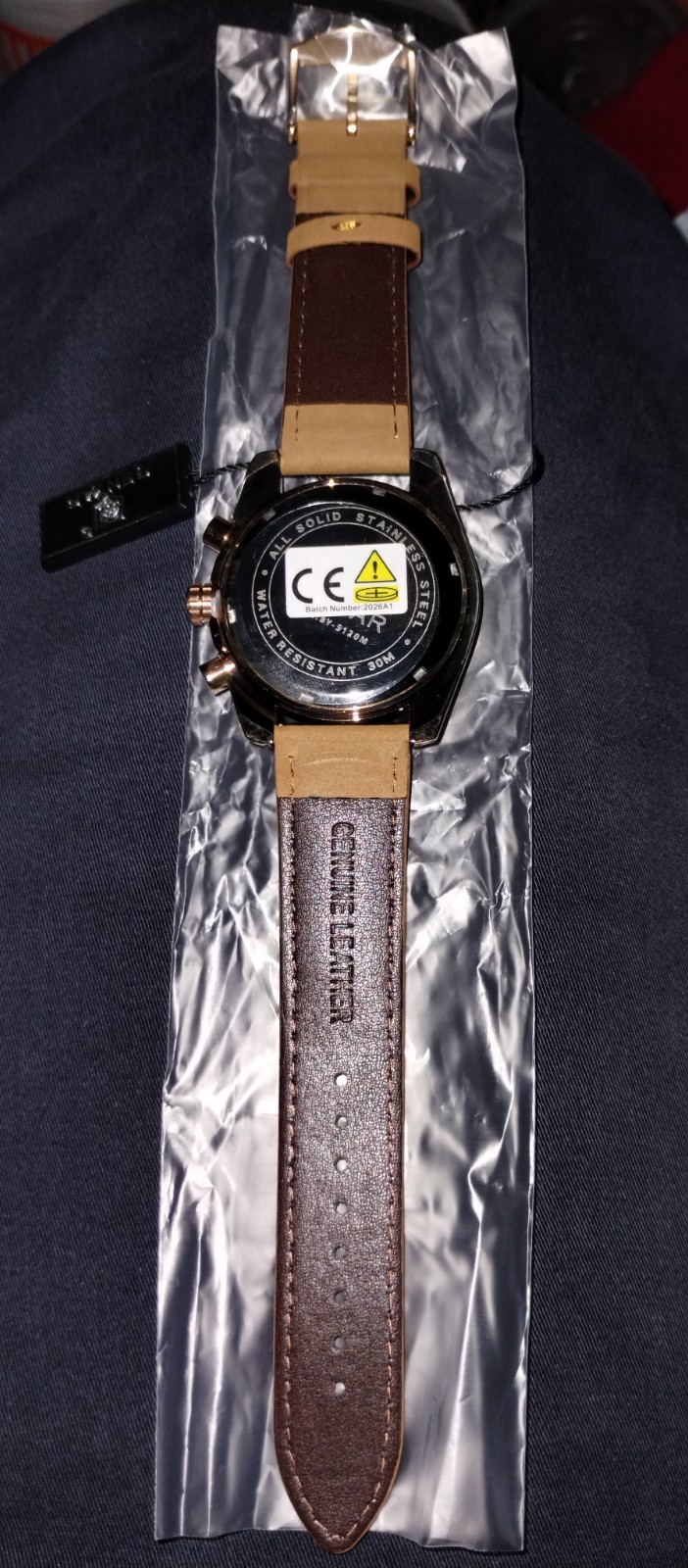Benyar mens watch unisex L-Golden Black luxury Coffee look NEW