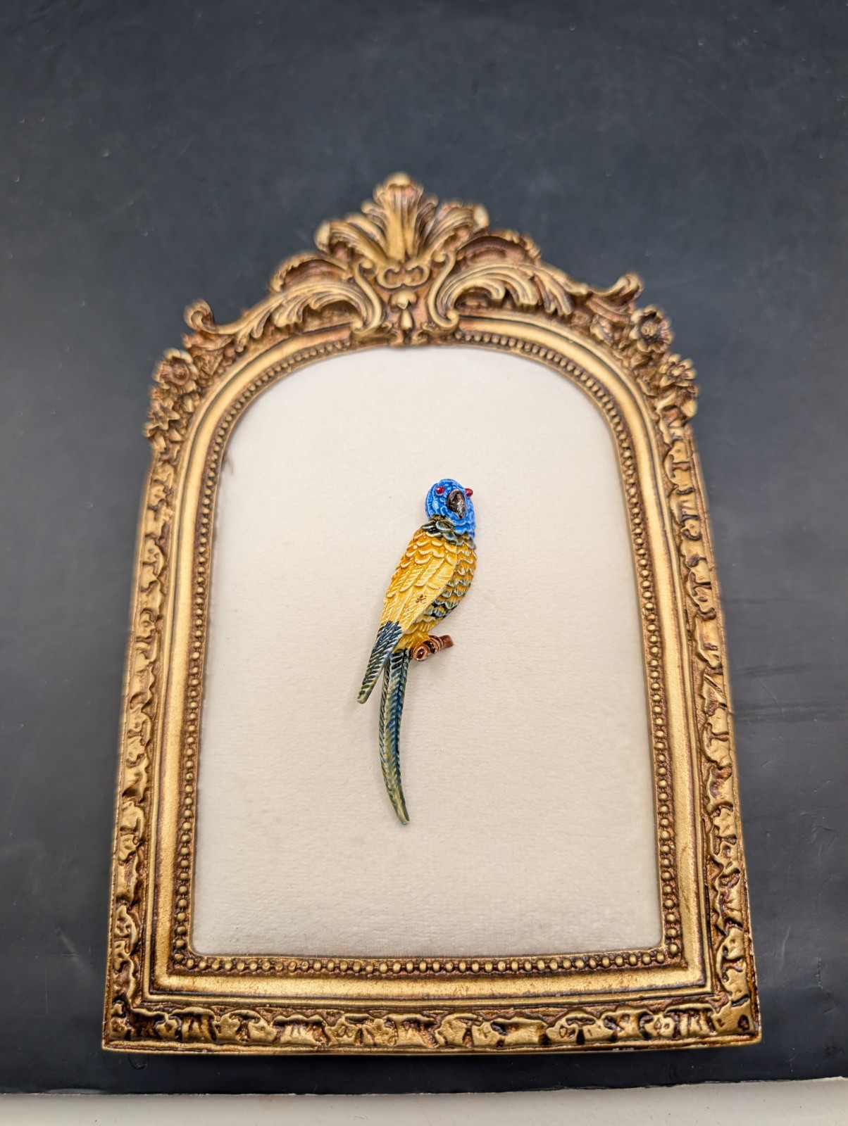 Vintage Parrot Bird Brooch Pin Multi Colored 2 5/8in Excellent Condition