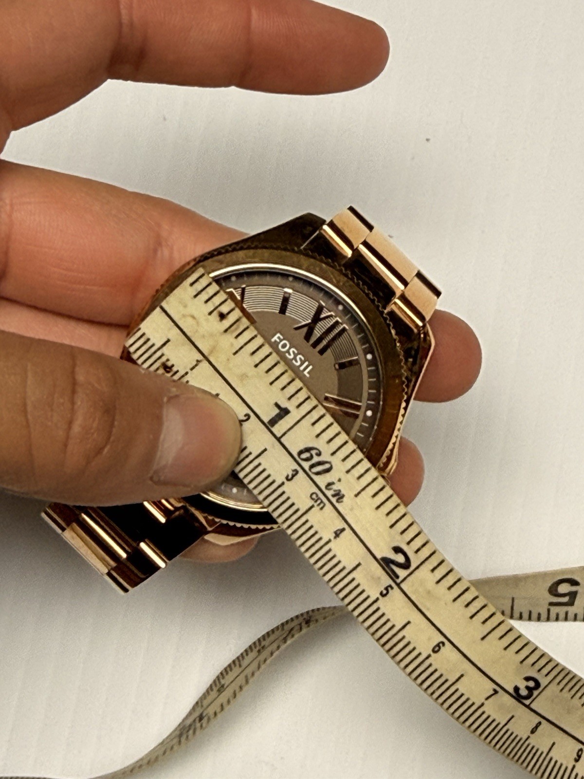 Fossil AM4533 Chronograph Rose Gold Stainless Steel 40mm Watch New Battery