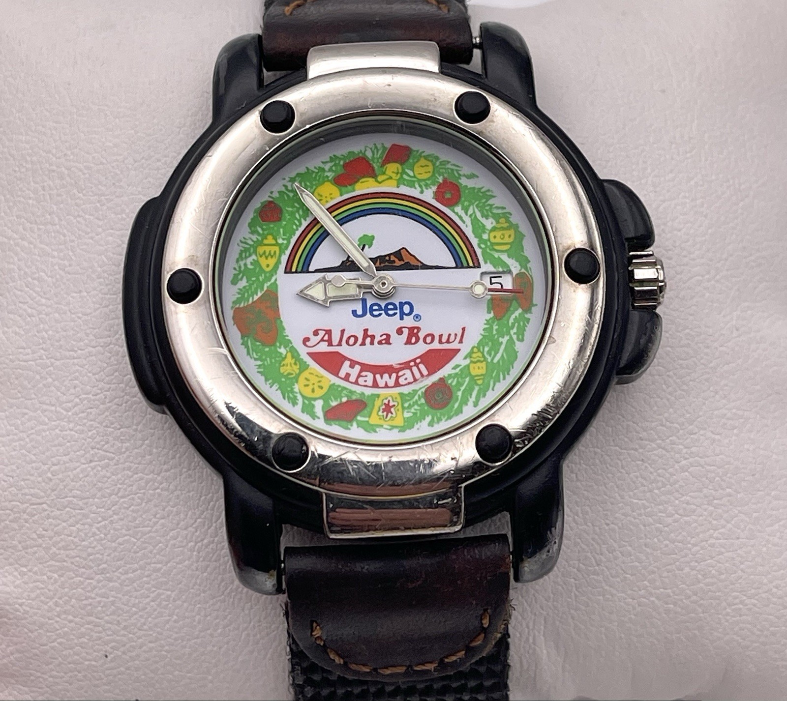 Rare Vintage Jeep Aloha Bowl Hawaii Wrist Watch