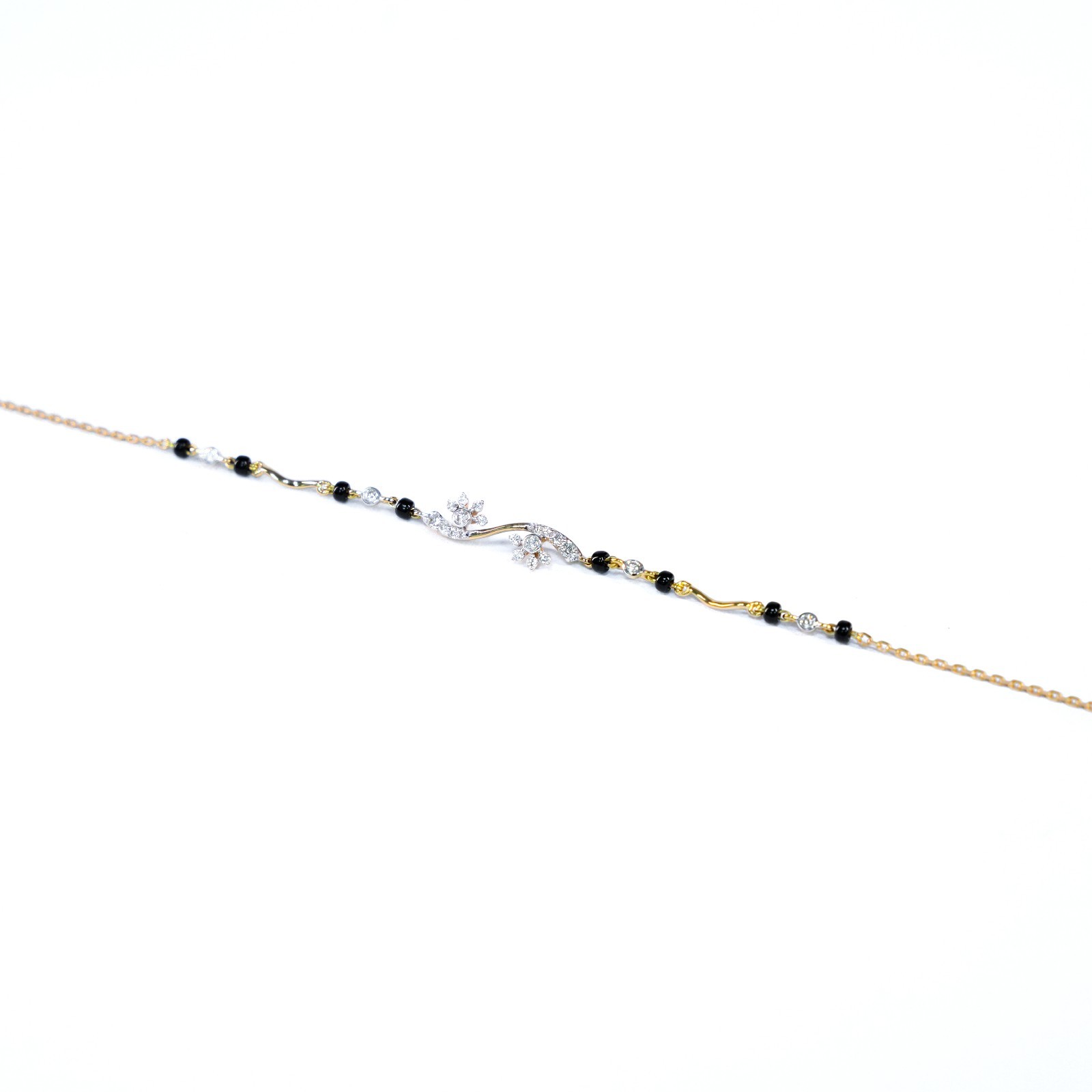18 KARAT MANGALSUTRA BRACELET | NATURAL DIAMOND | IGI CERTIFIED | YELLOW GOLD