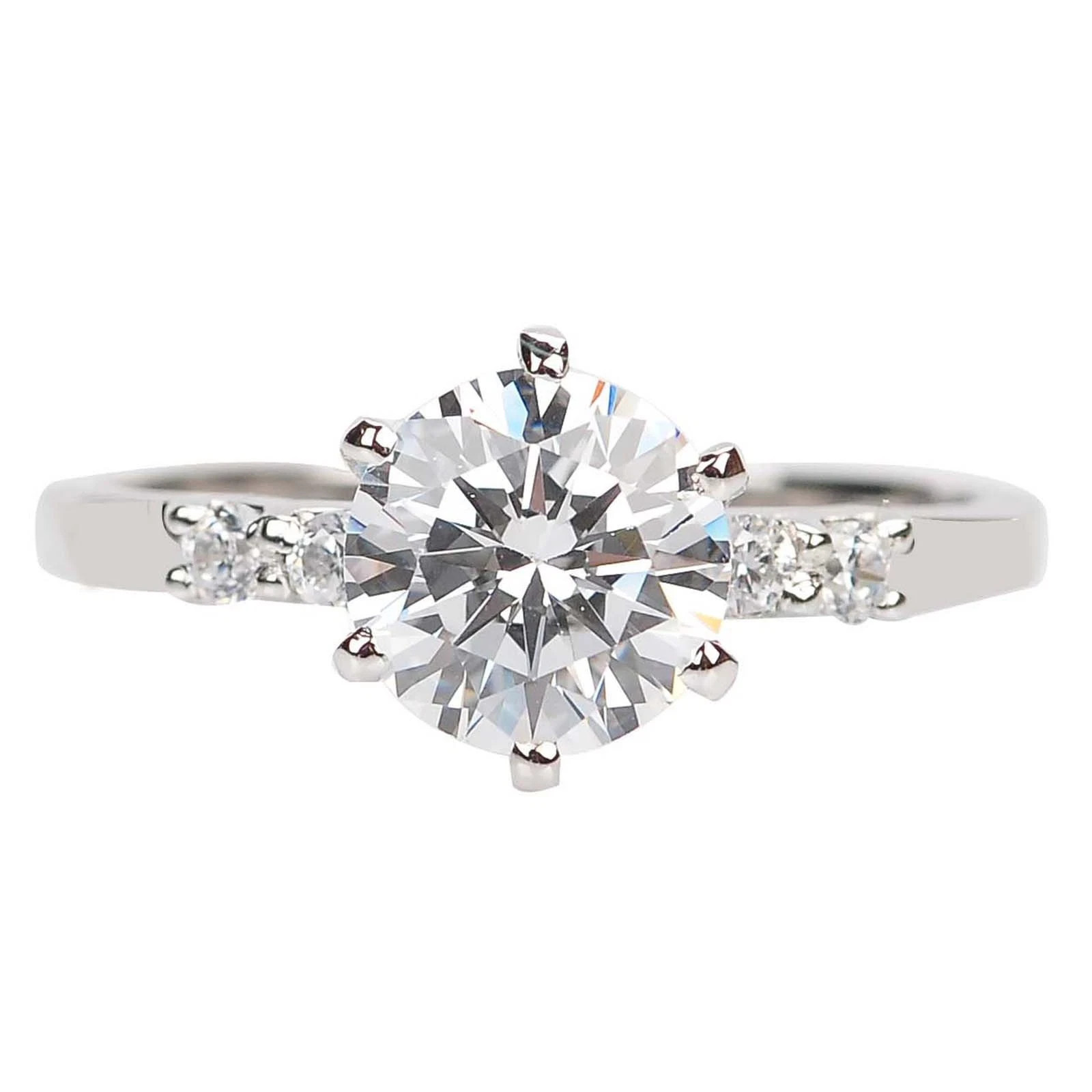 Women’s Solitaire Ring 925 Sterling Silver 1.3 Ct Round Simulated Diamond