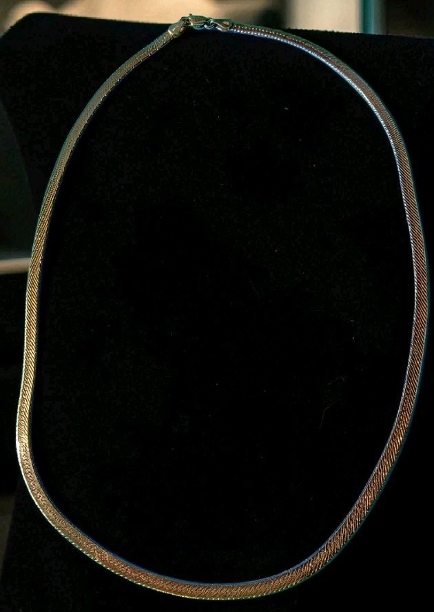 Vintage VIOR FGS Italy 925 Sterling Silver Gold Vermeil Herringbone Chain 18″