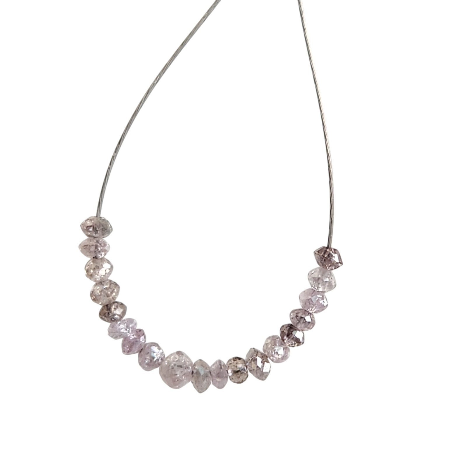 0.97 Ct Natural Pink Color Polished Round Loose Diamond Beads wt Drilled Hole