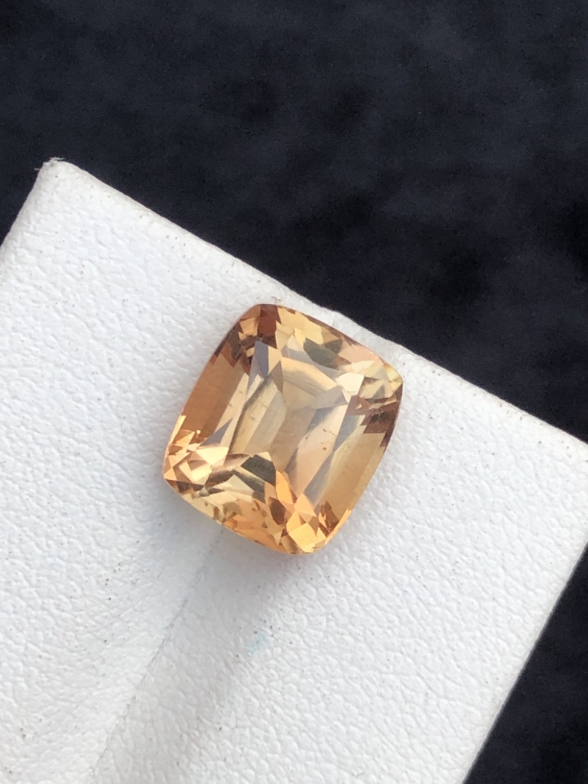 6.80 Ct Natural Golden Yellow Topaz Cushion Cut Gemstone from Skardu Pakistan