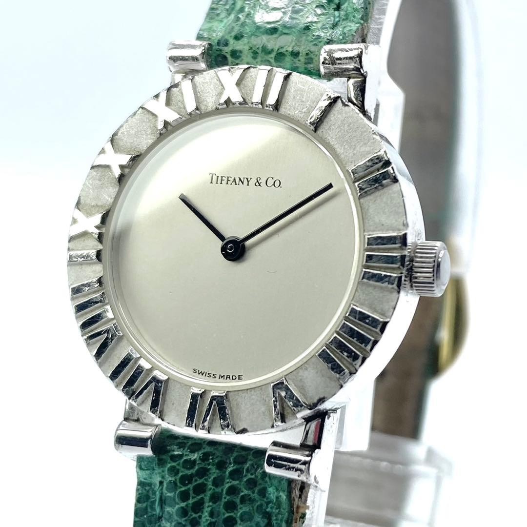 Tiffany Atlas Ladies Silver Quartz Wristwatch sv925 Japan Non-Working 0714510