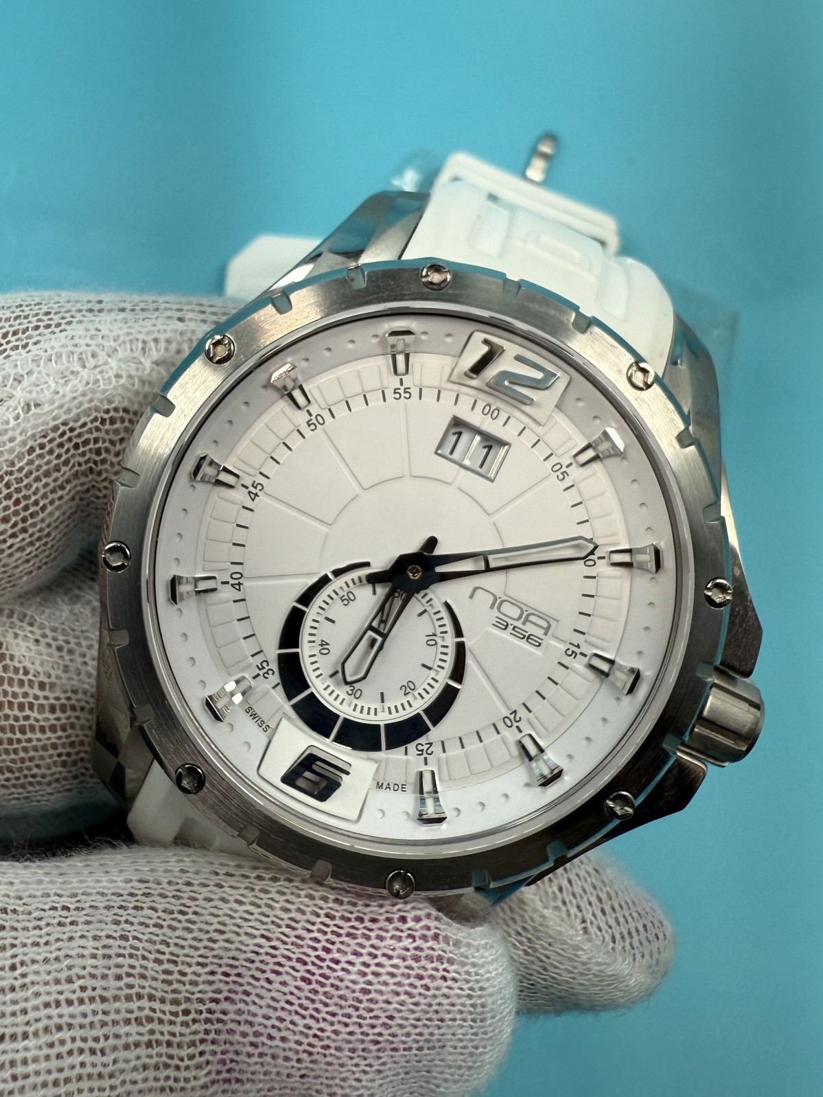 Brand New Sealed NOA Skandar Ronda Quartz 45mm SS Watch