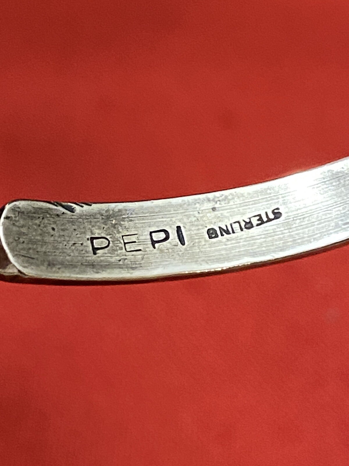 7 IN STERLING SILVER CUFF BRACELET by PEPI Adjustable. 5mm wide