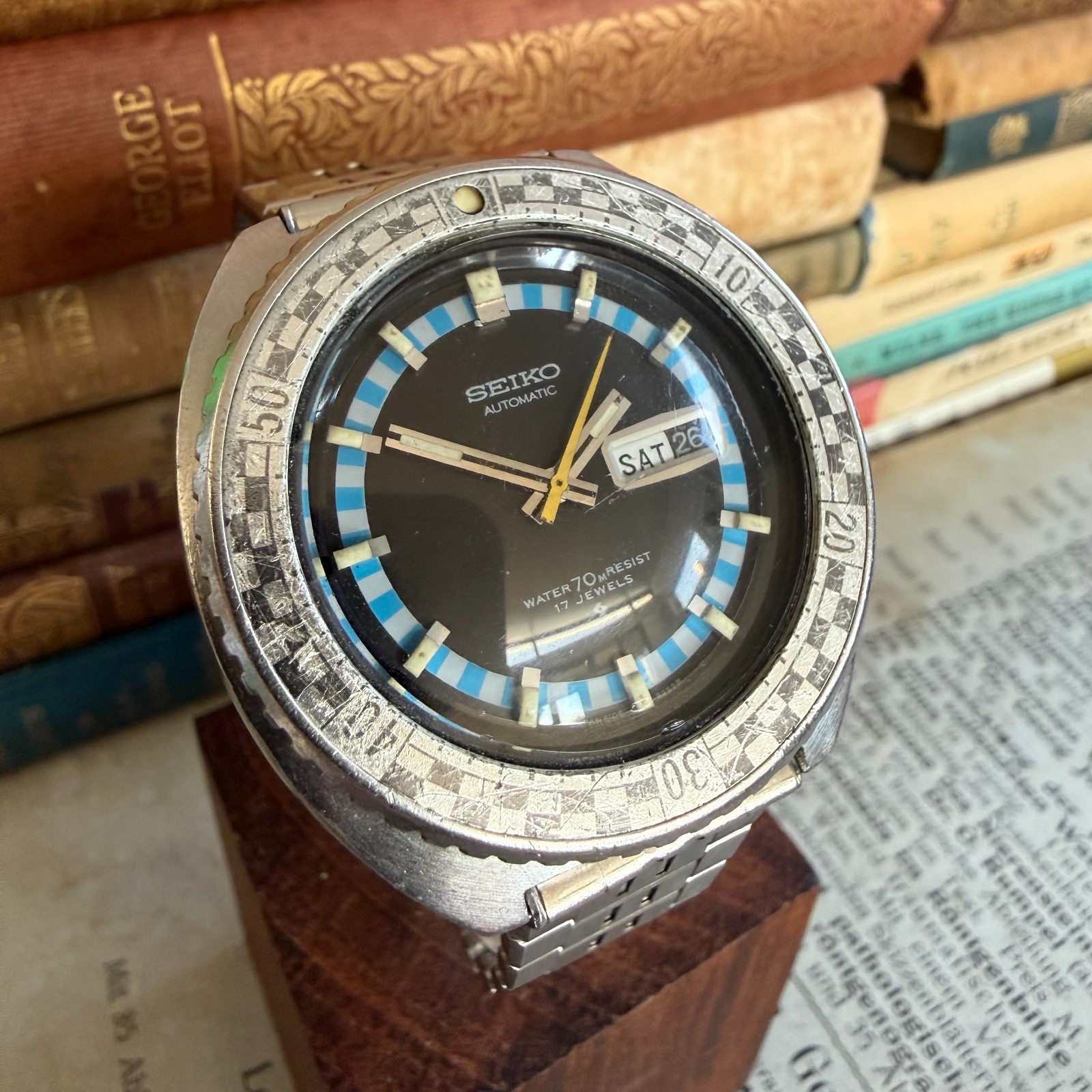 Vintage Seiko Rally Diver 6106-8227 Automatic “Checker Flag” Daini Seikosha 1970