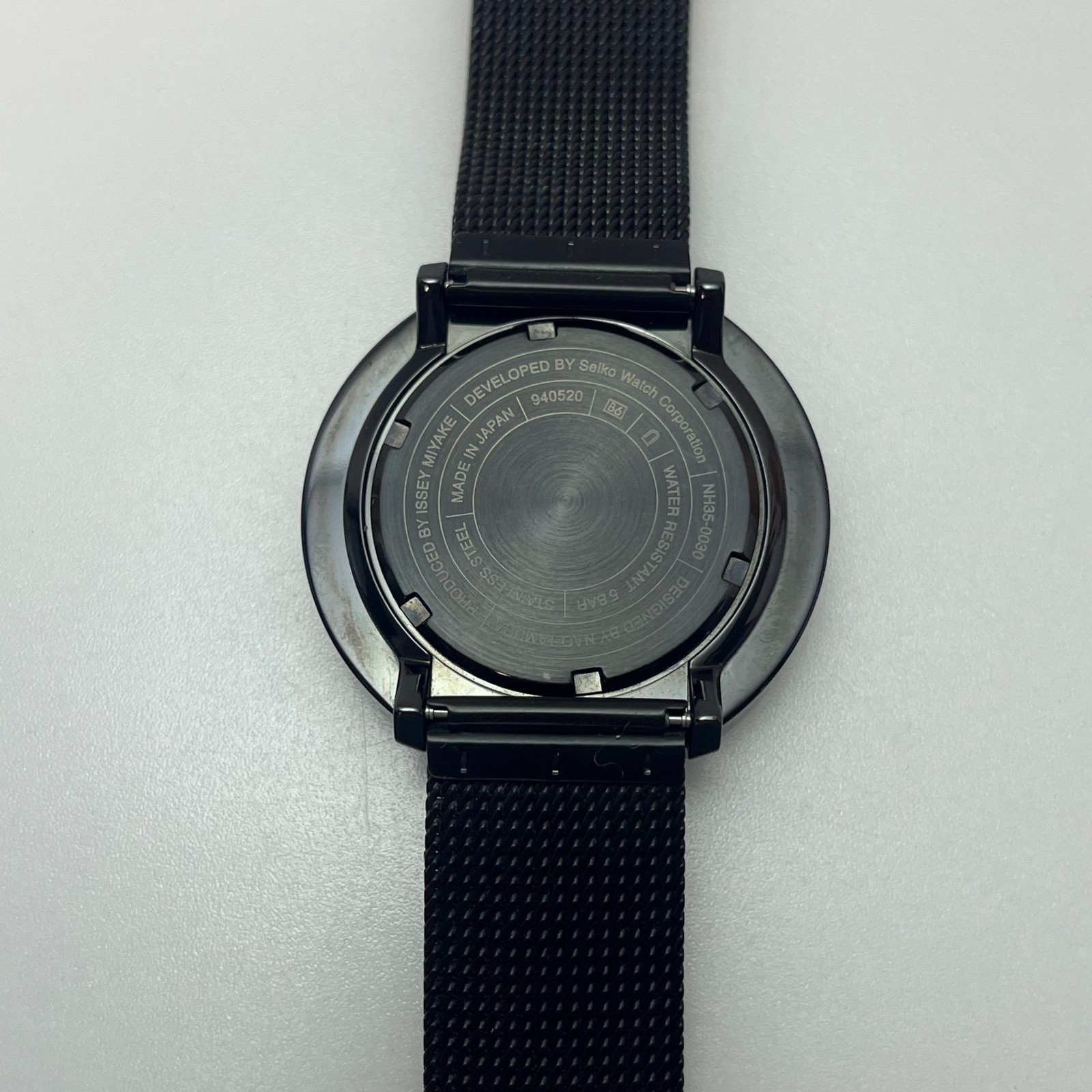 Issey Miyake Seiko Automatic 1/6 by Nao Tamura Black Mesh Band Made Japan #109B