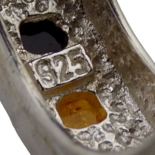 SIGNED STERLING 12.3MM MULTICOLOR BALTIC AMBER SIZE:9 RING 5.1GR #3115