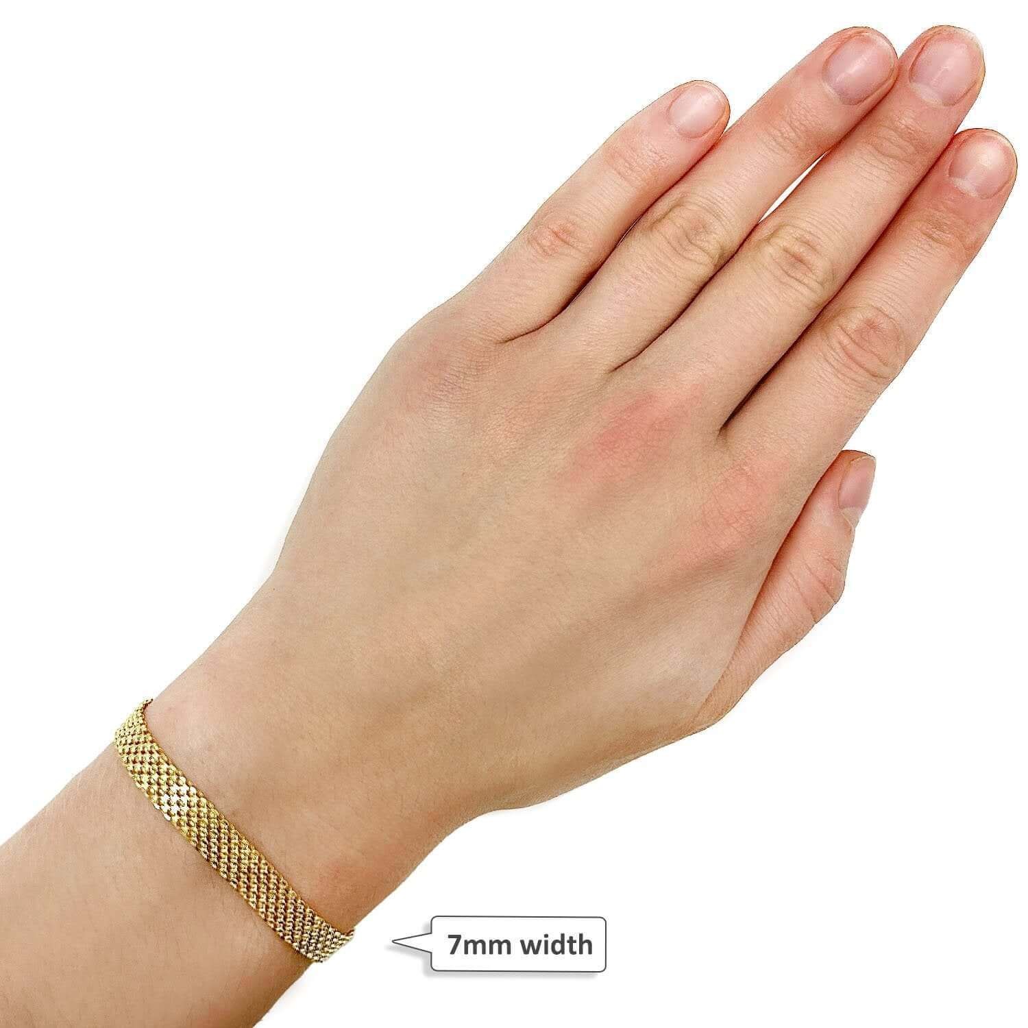 14K Yellow Gold 2.5mm-7mm Bismark Bracelet 7.25″