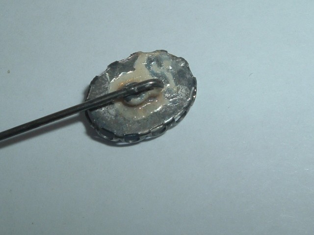VINTAGE PORCELAIN DUTCH WINDMILL METAL LAPEL PIN STICK PIN HAT PIN
