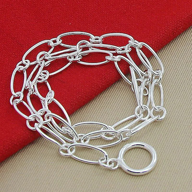 Collar Aravant de plata 925 con cadenas sencillas para mujer, accesorios de joye