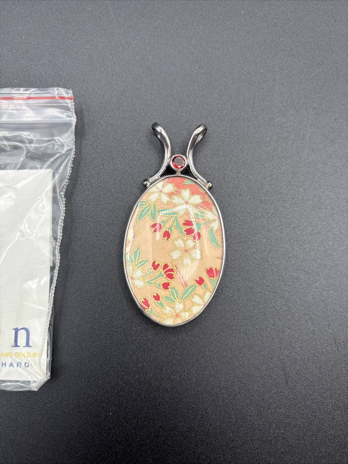BEAUTIFUL Sajen Sterling .925 Patterned Double Sided Pendant 2.5″