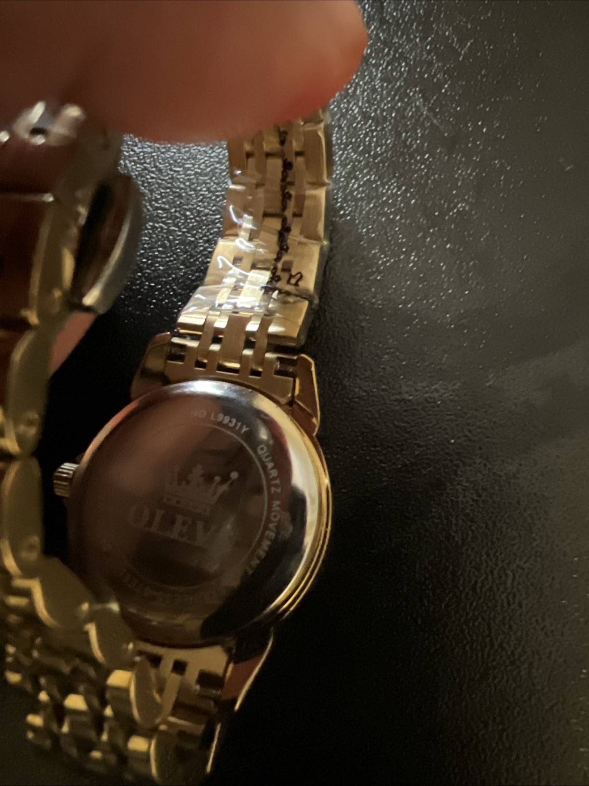 Olevs Women’s Watch Gold Tone 9931L Butterly Clasp – 27 mm Case