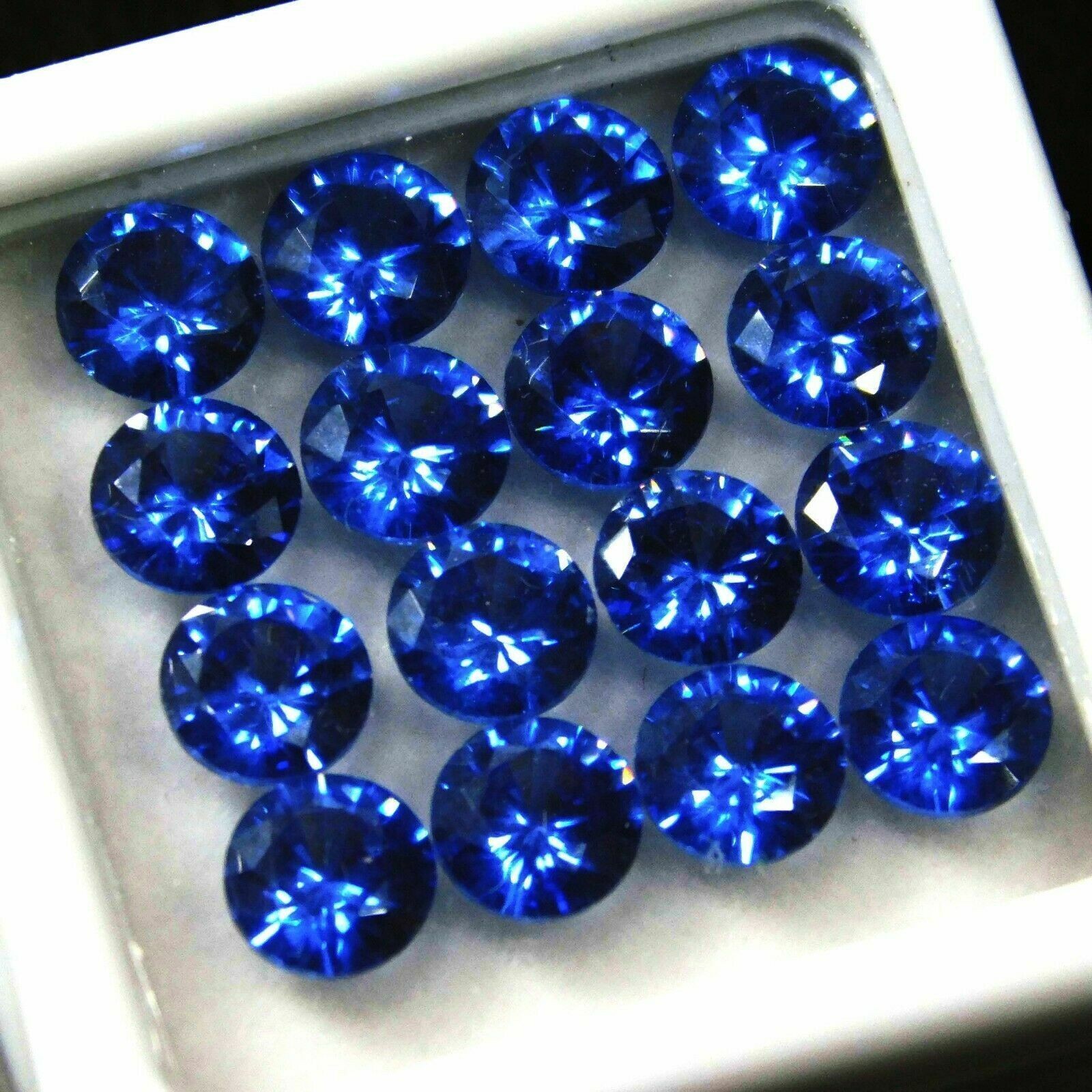 CERTIFIED 24 Pcs Natural Blue Sapphire Round Cut 5×5 mm Loose Gemstone Lot