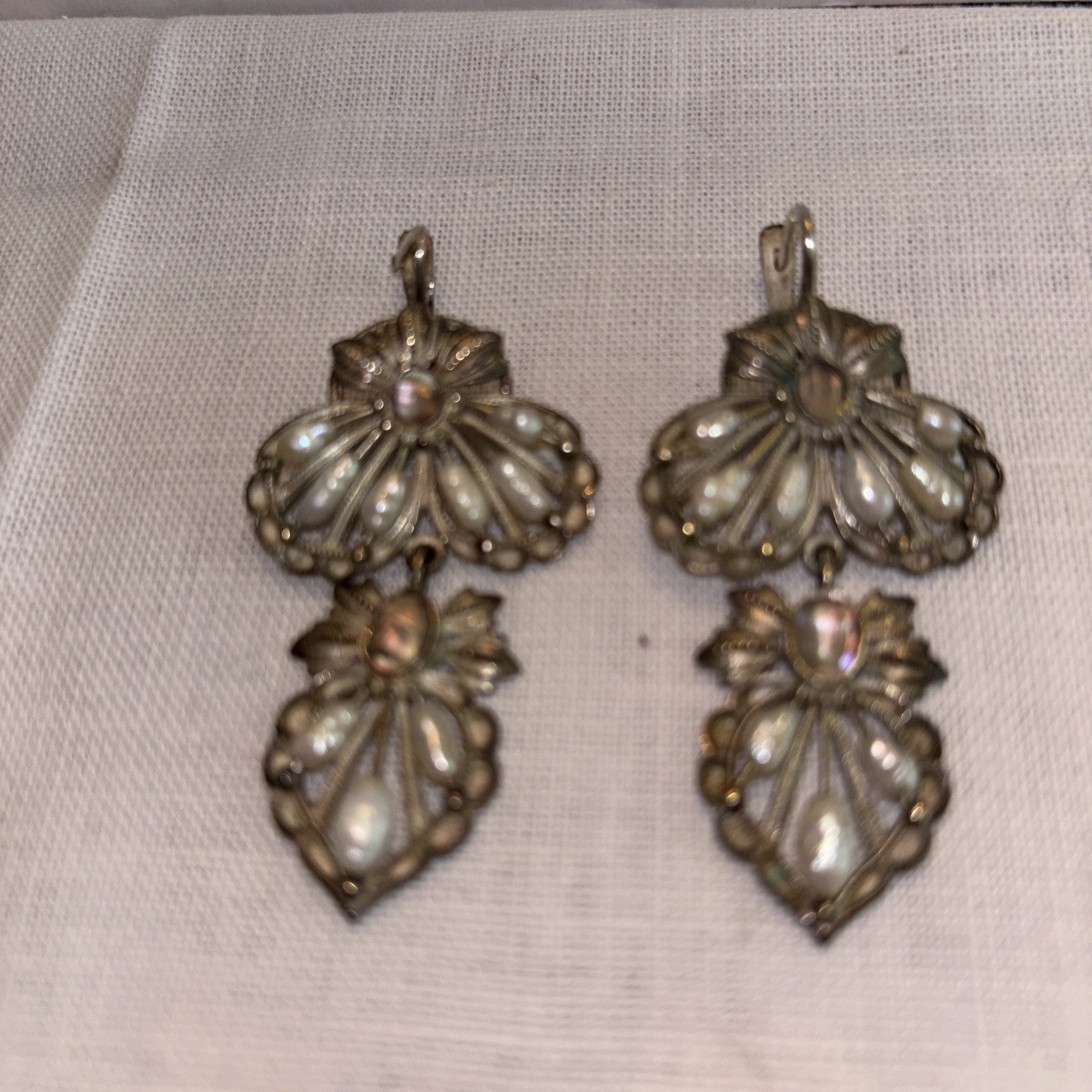 Hand Designed And Crafted One Of A Kind Silver 925 Perl Earrings