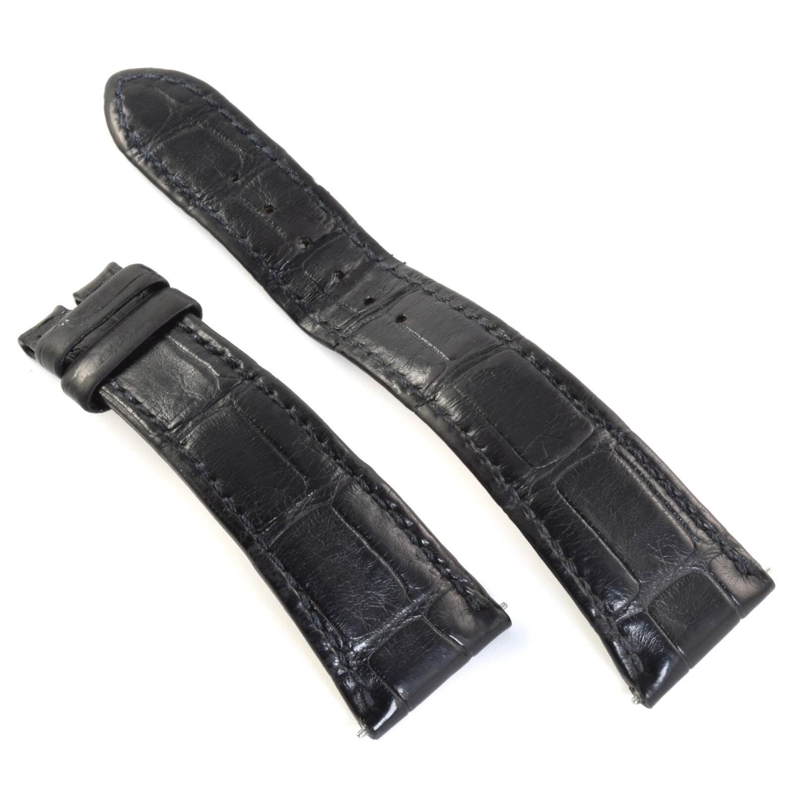 Authentic Patek Philippe Black Alligator Mens 22mm to 16mm Wide Watch Strap