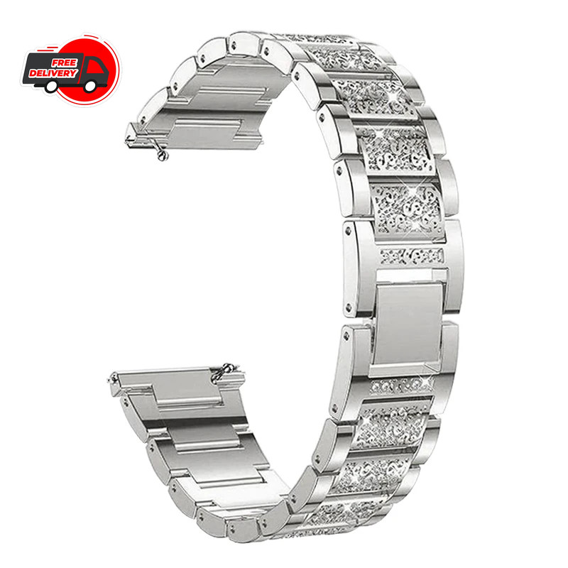 20mm 22mm Bling Diamond Watch Band Quick Release Metal Bracelet Stainless steel