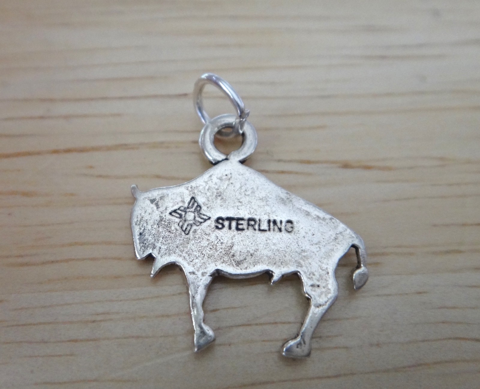 Sterling Silver 19×17 2gram Flat Buffalo Bison Charm