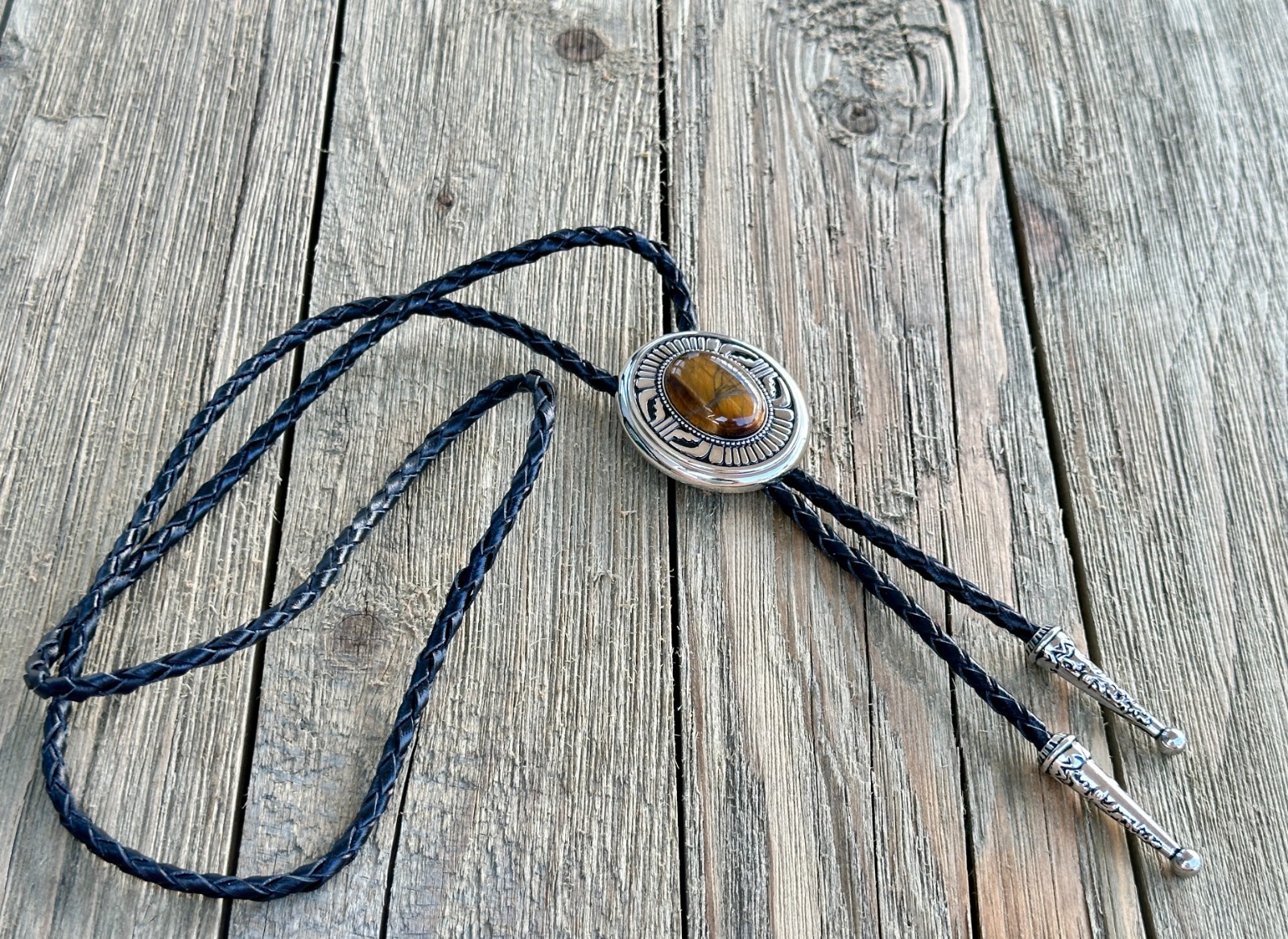 Bolo Tie Mens Wedding Necklace Leather Rope Western Cowboy Style