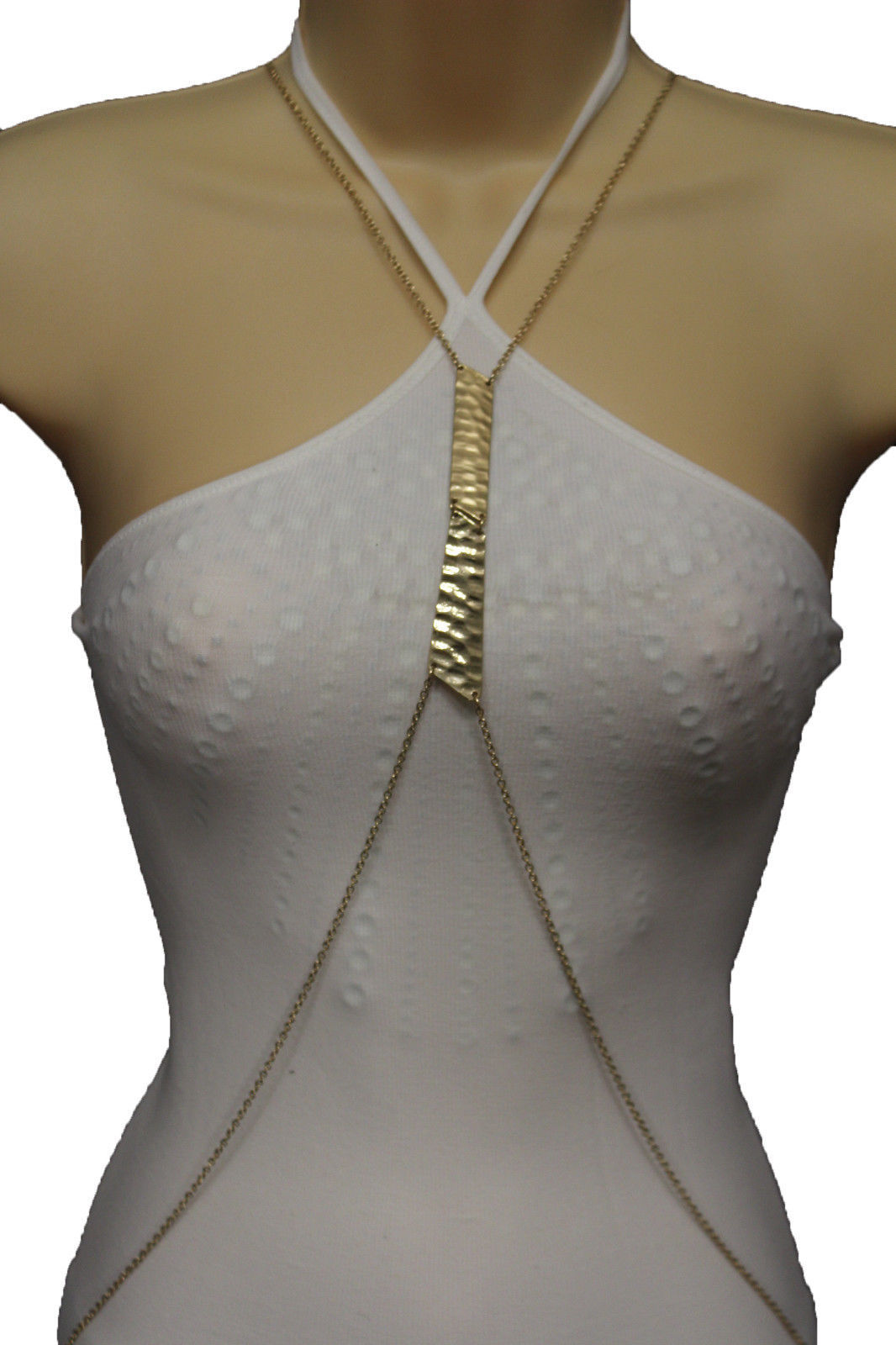 Women Gold Metal Body Chains Long Necklace Jewelry Beach Harness Bikini Basic