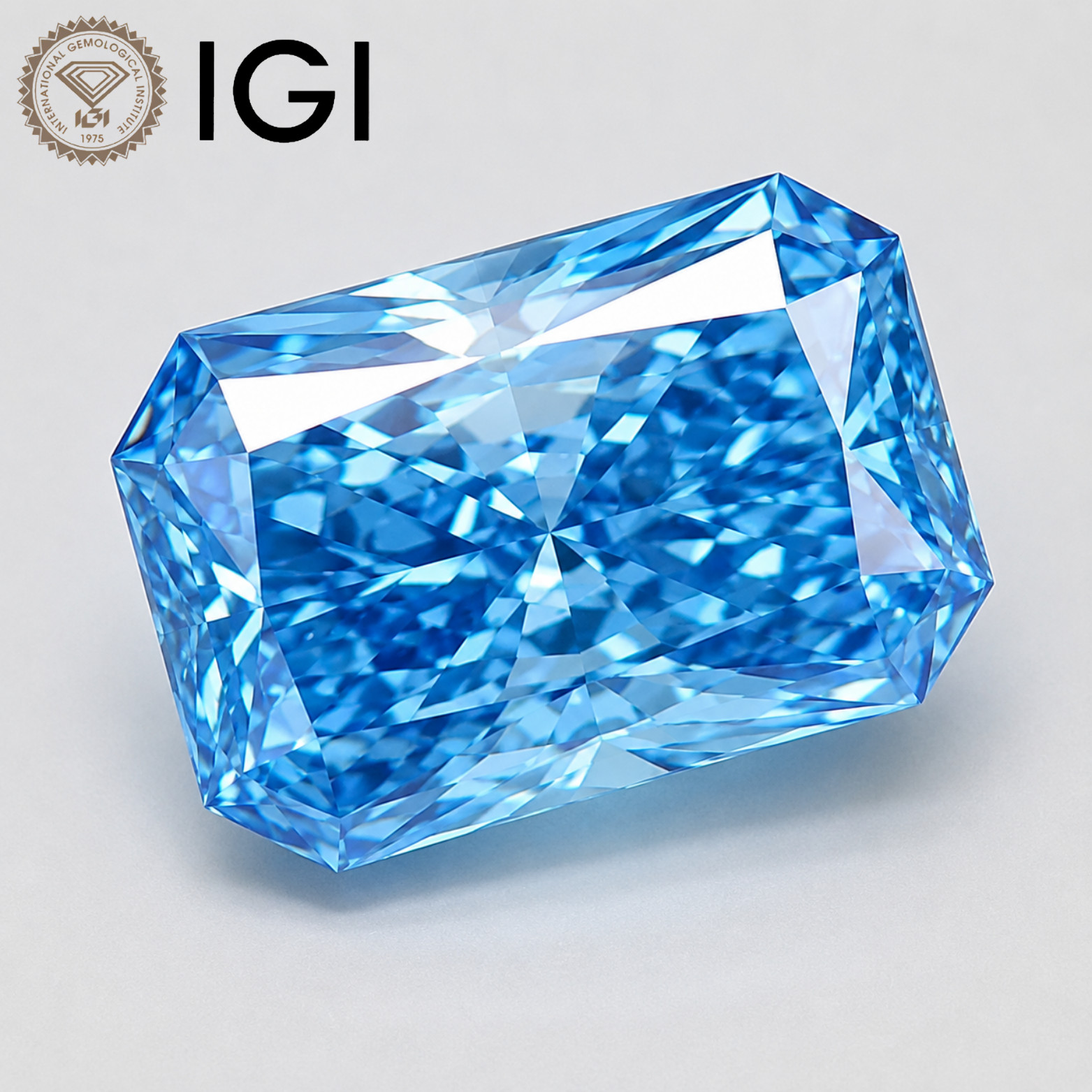 Radiant Lab Grown Diamond 1.72CT Fancy Vivid Blue VVS2 IGI Loose