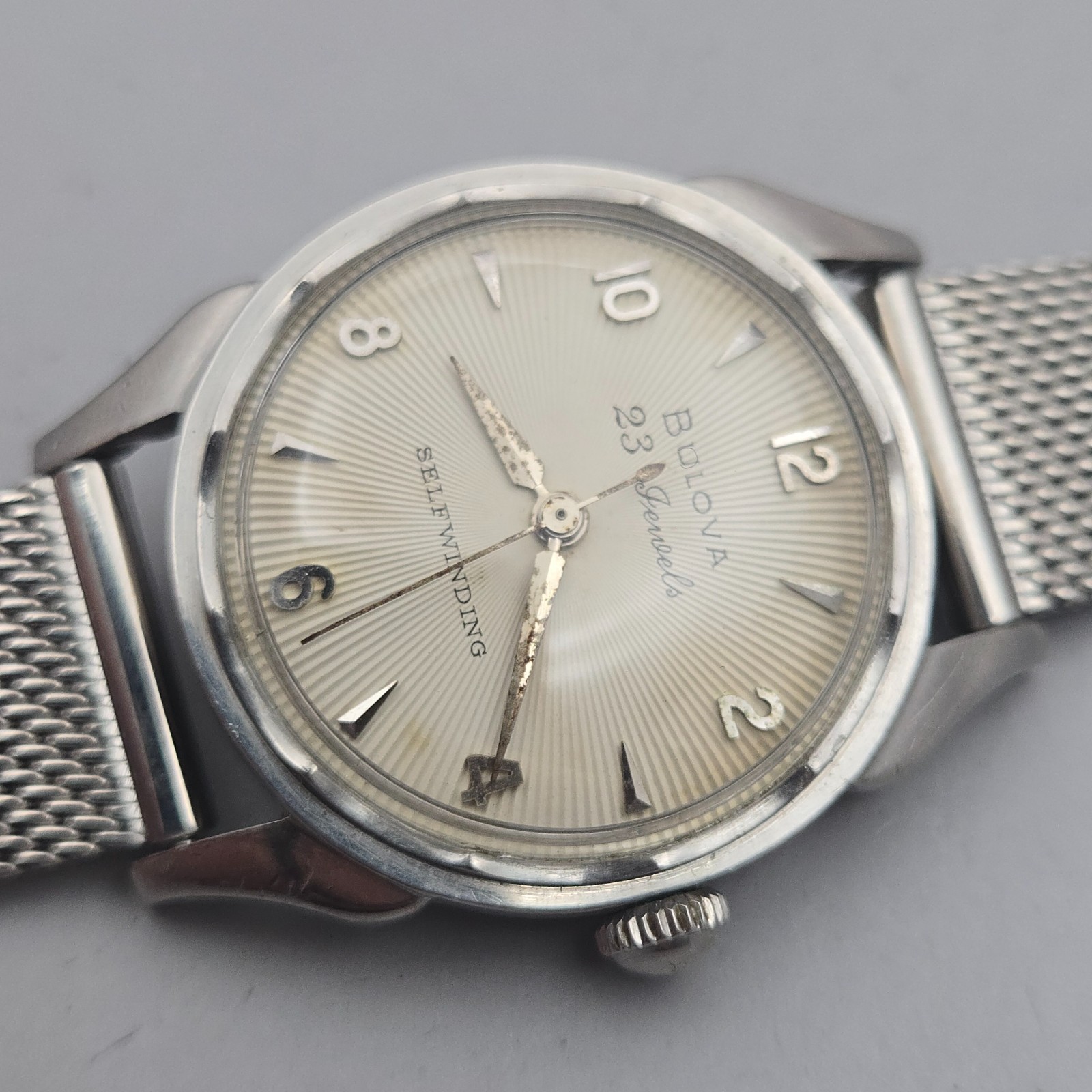 Vintage Bulova 23 “A” Men’s automatic watch sunburst dial 10BPAC USA 1959
