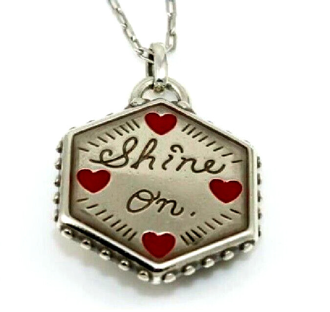 NWT Brighton Fashionista SHINE ON Reversible Blue Enamel Pendant Necklace $70