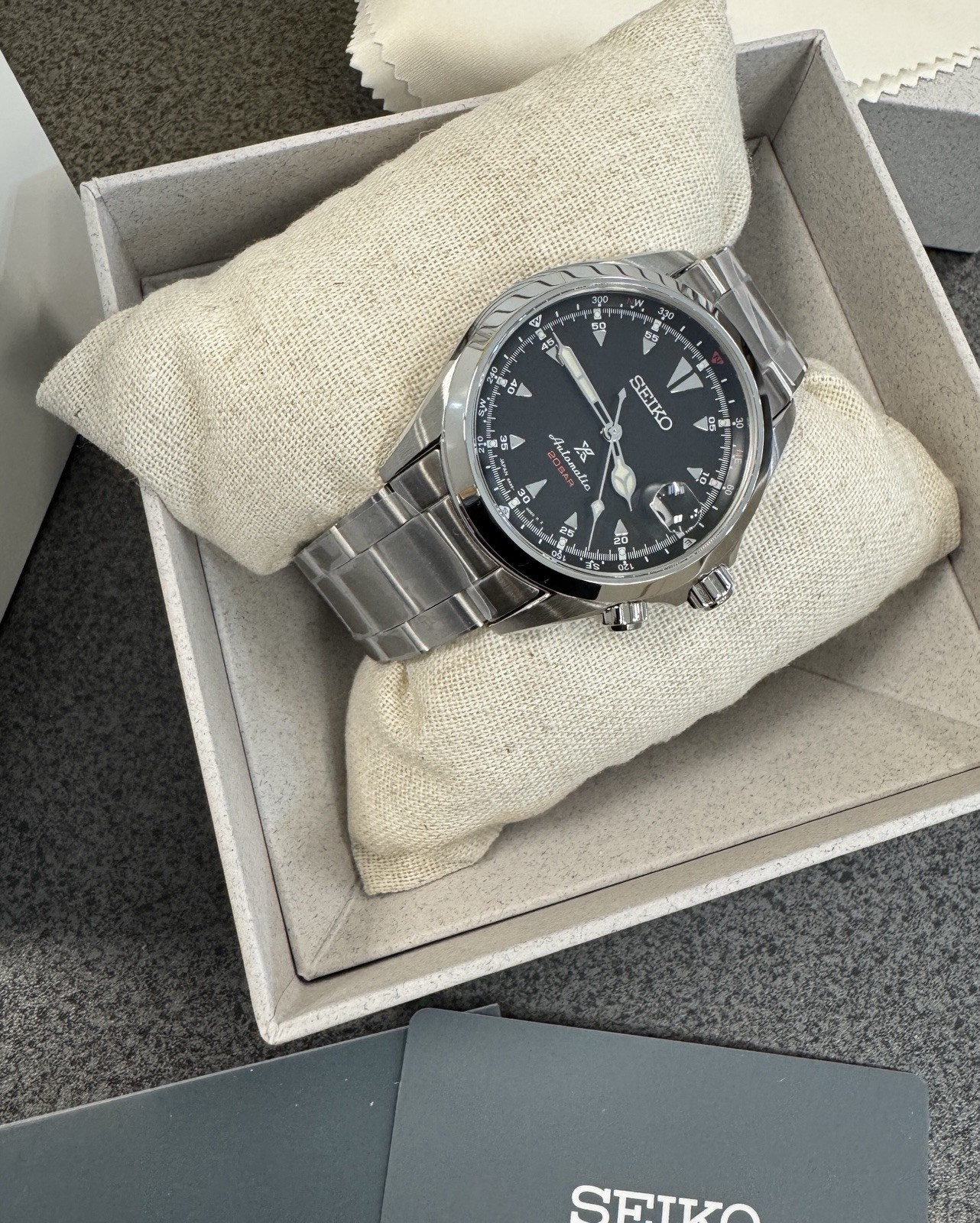 Seiko Prospex Alpinist Black Dial Steel Bracelet Watch SPB117 New With Tag Japan
