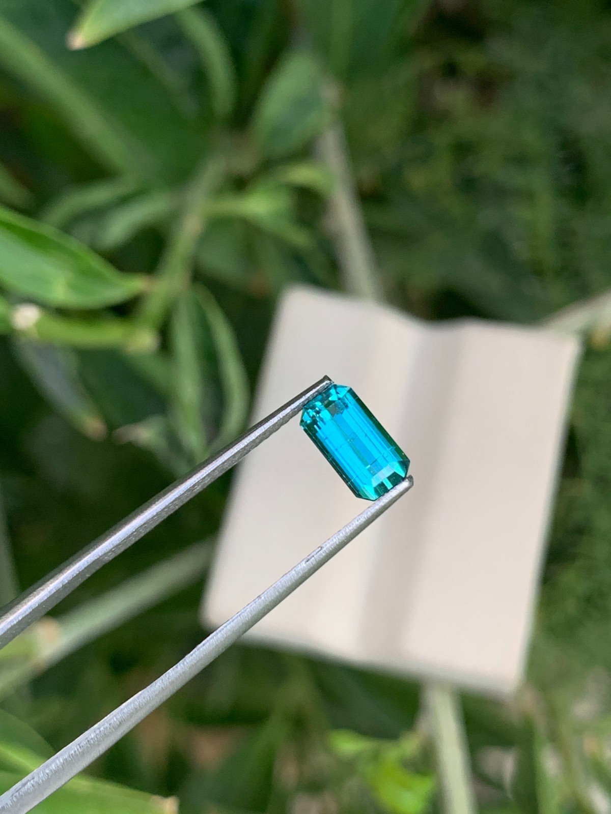 0.98 Ct Natural Lagoon Tourmaline Emerald Cut Faceted Loose Gemstone Afghanistan