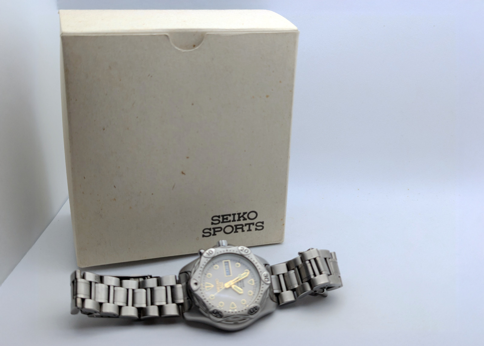 Seiko AGS Kinetic SBBW041 JDM Full Lume Titanium Scuba 200M 5M43-0B40 | Full Set