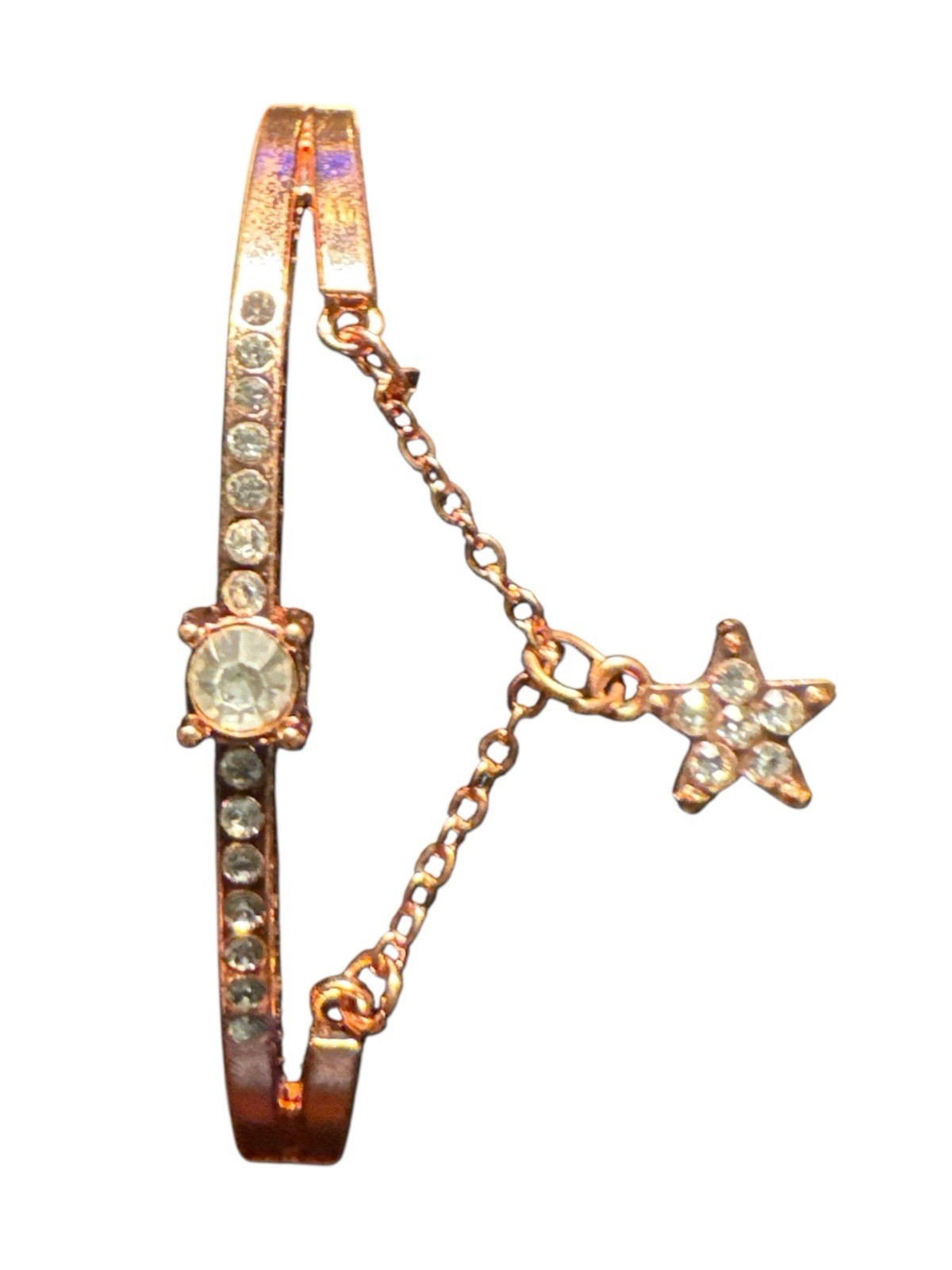Women PU Leather Rhinestone Watch and Rose Gold Bracelet 2 Piece Set