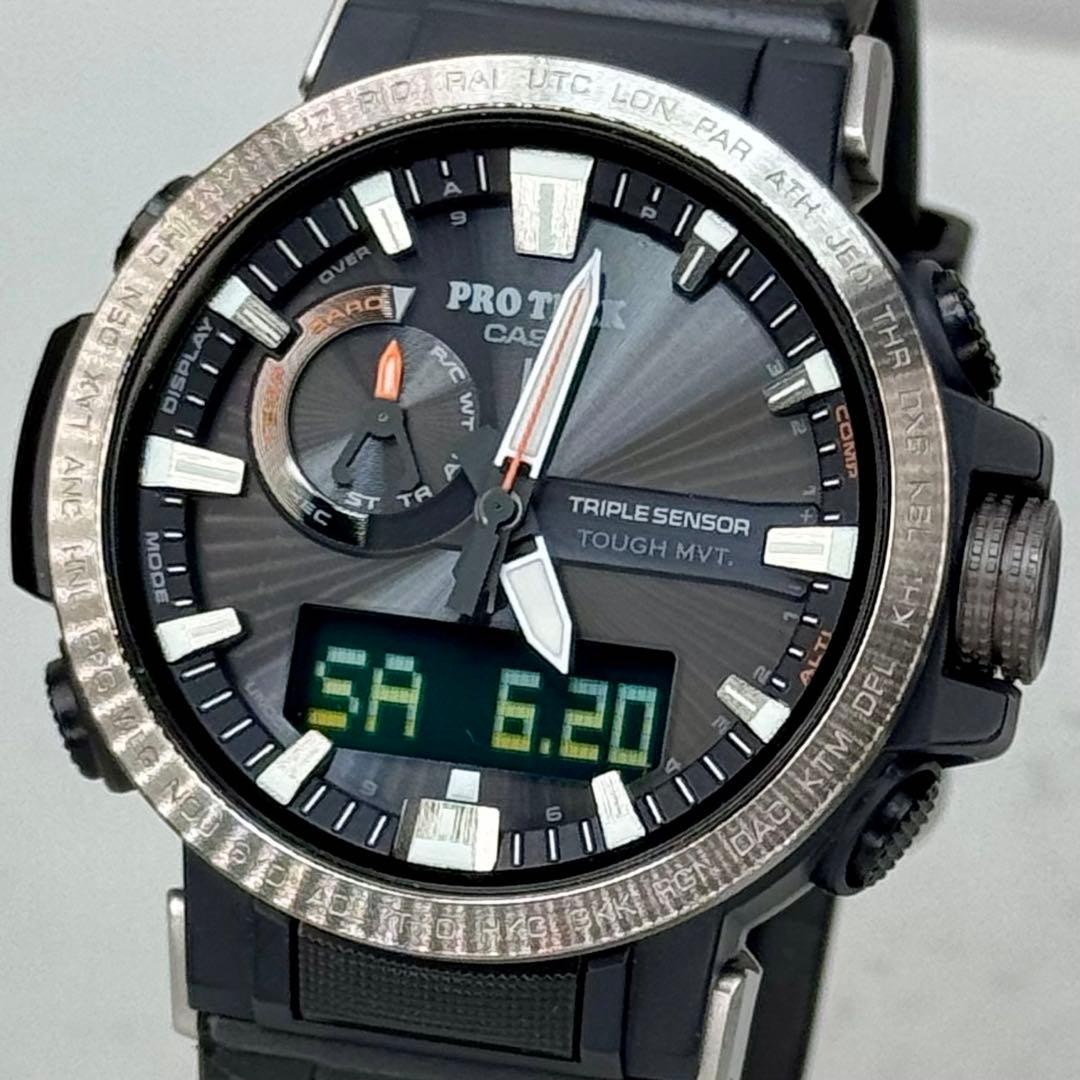 PROTREK PRW 60Y Radio Solar Black Triple Sensor