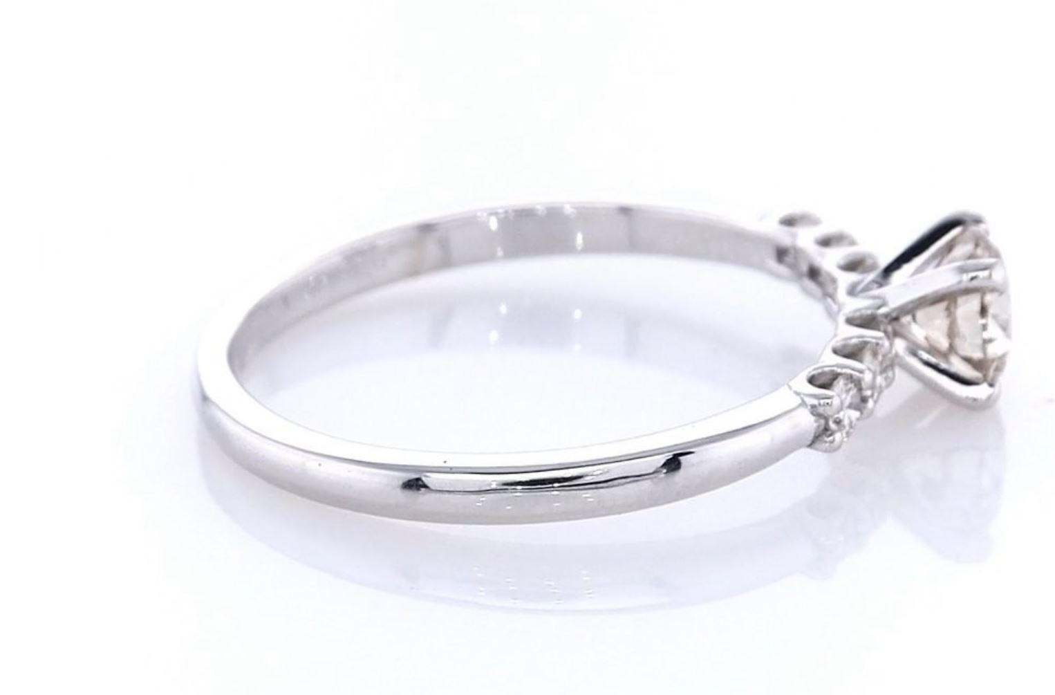IGI Certified 0.66 CTW Natural Diamond Ring – 14K White Gold Engagement Ring