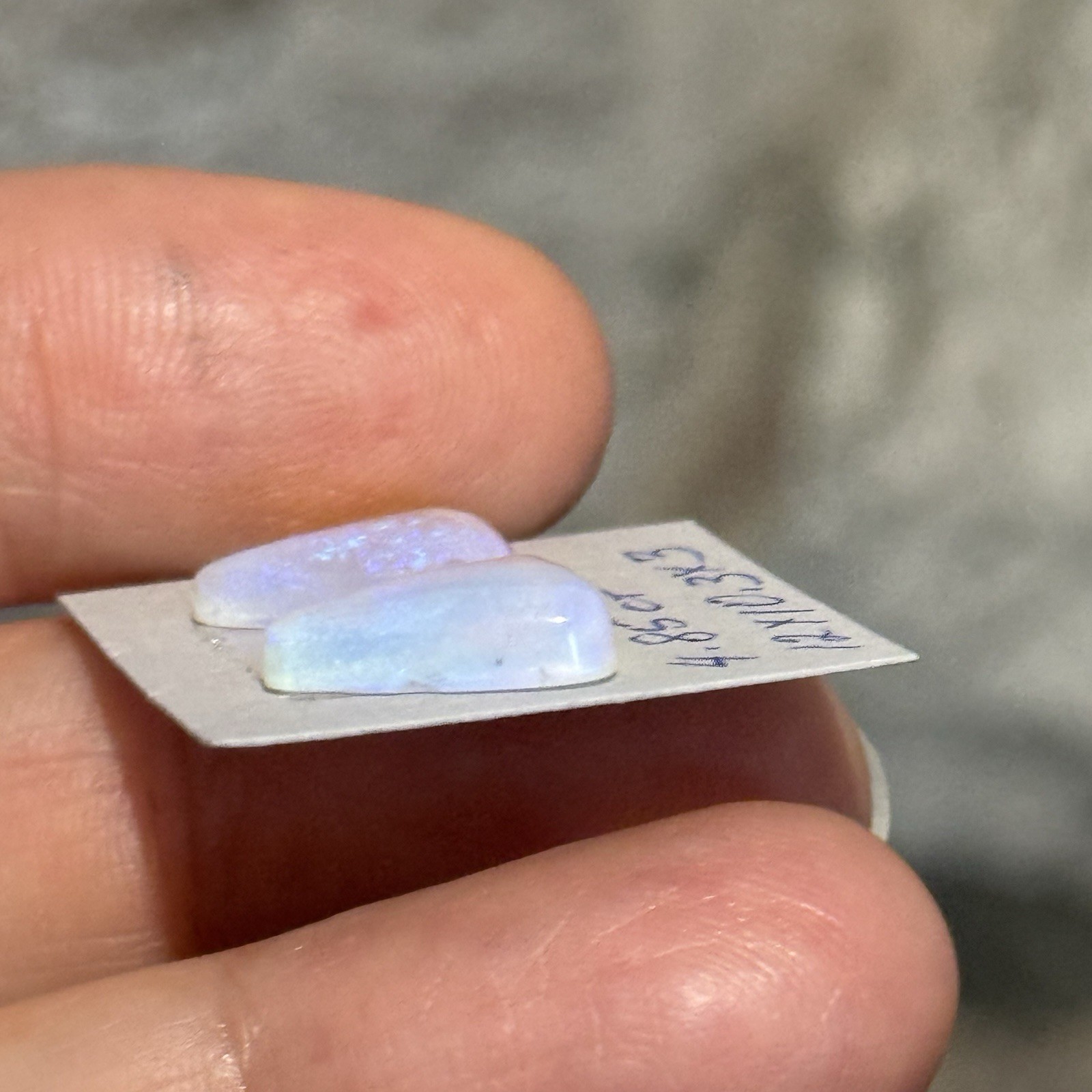 4.85ct 12×10.3×3.6mm Pair Clear Crystal Pipe Australian Opal Cabochon Gems