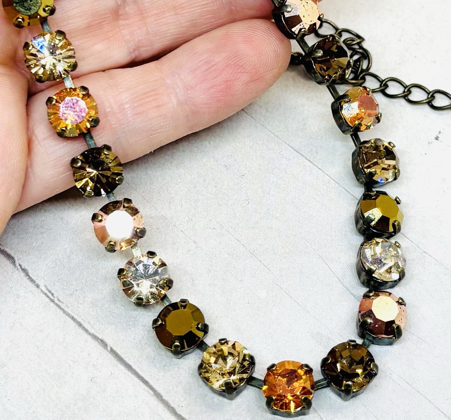8mm Brass Plated Chili Pepper Orange Cup Chain Autumn Tennis Necklace